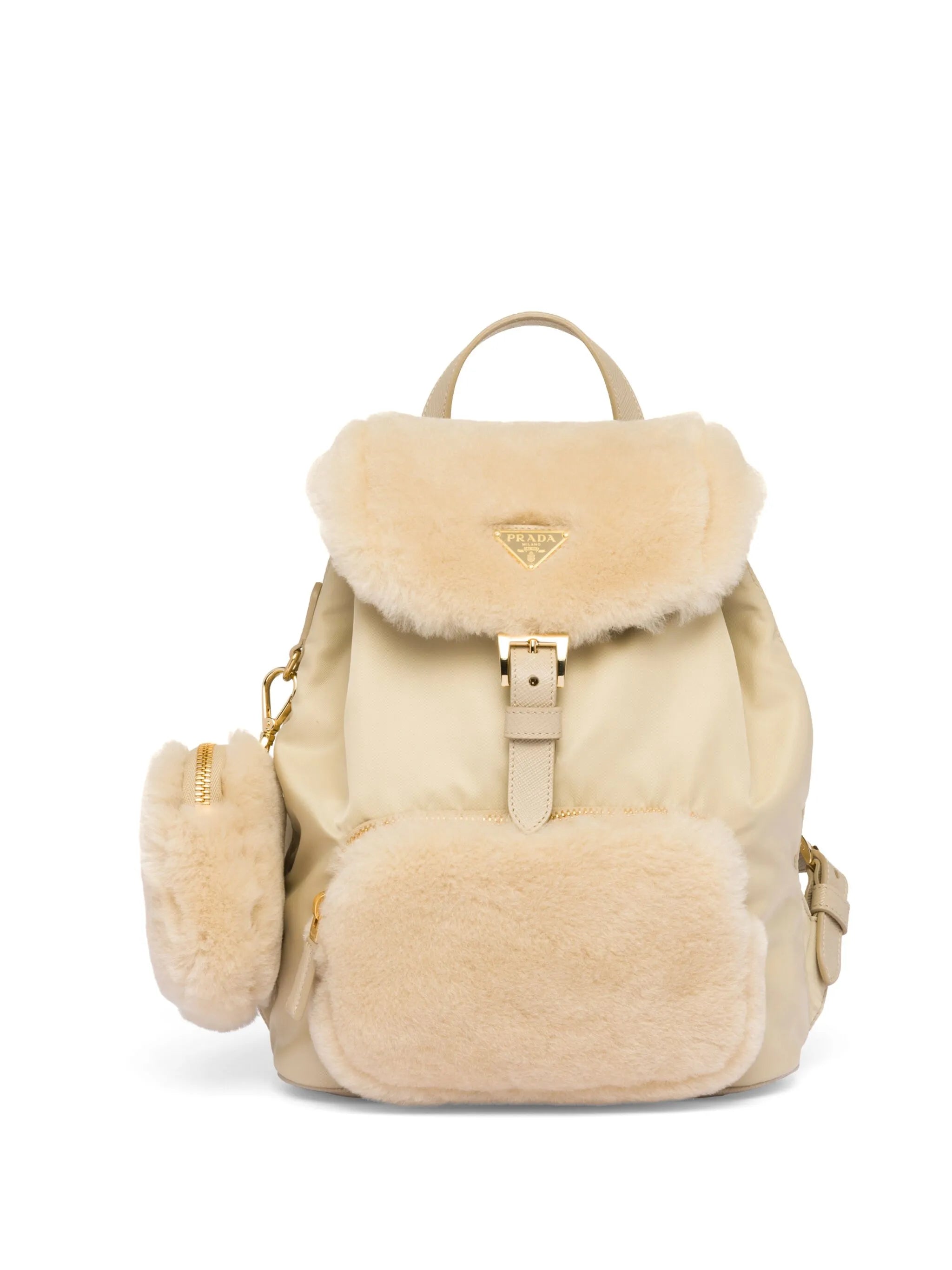shearling panelled backpack