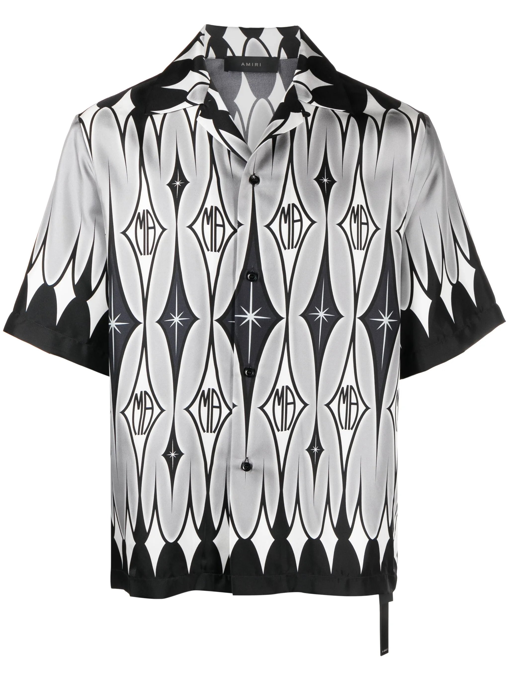 argyle-print silk shirt