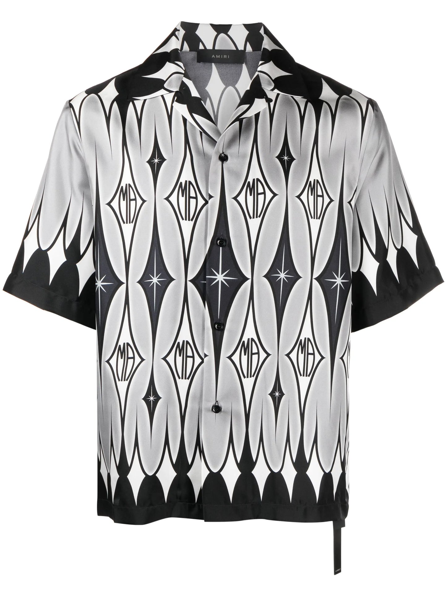 argyle-print silk shirt