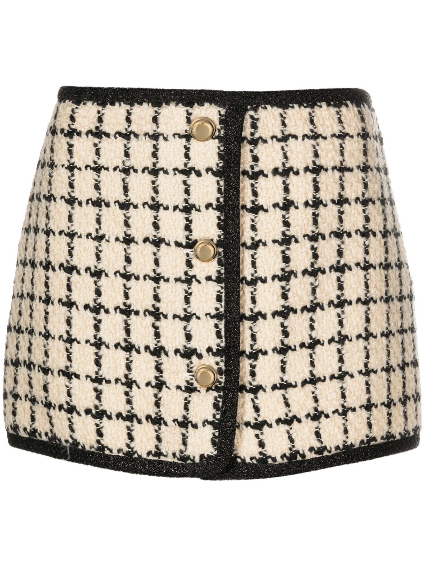 check-pattern tweed miniskirt