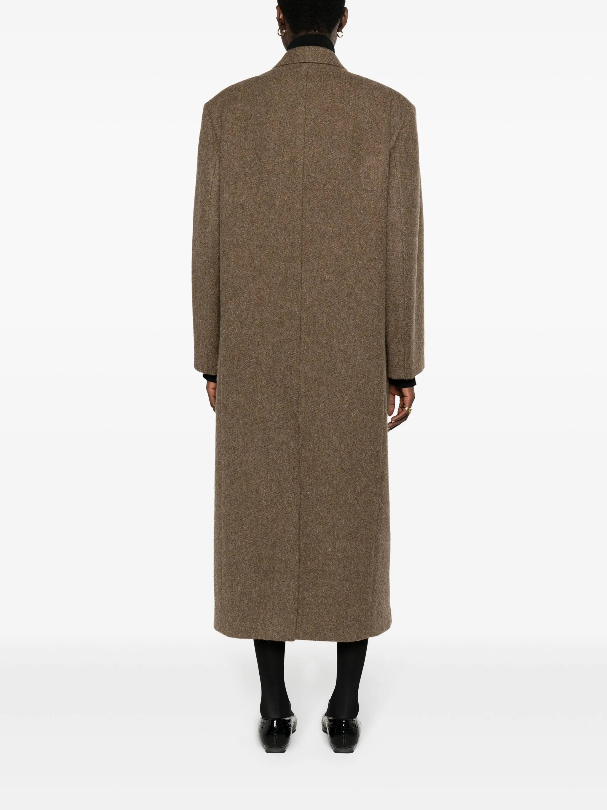 peak-lapels wool coat