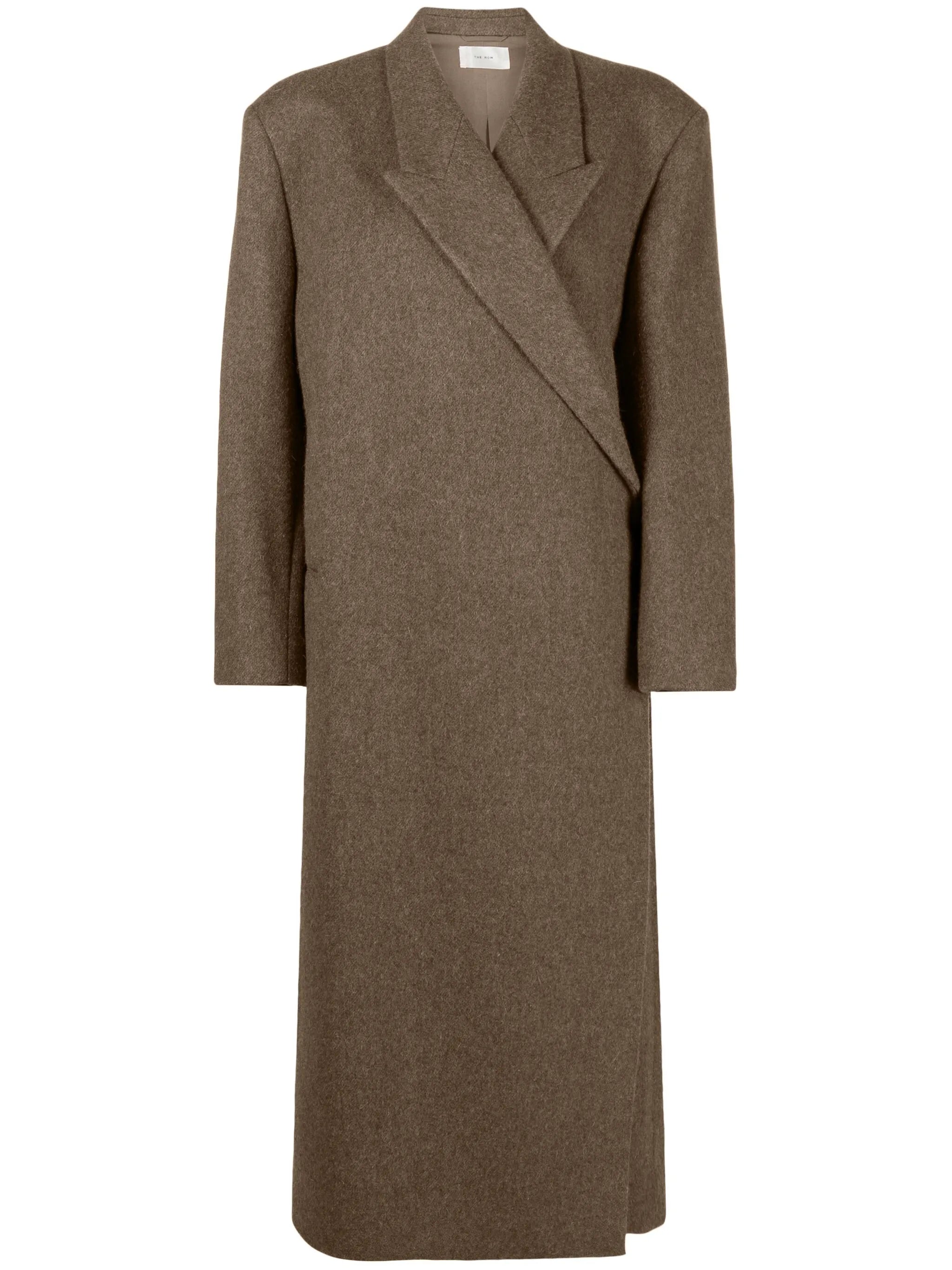 peak-lapels wool coat