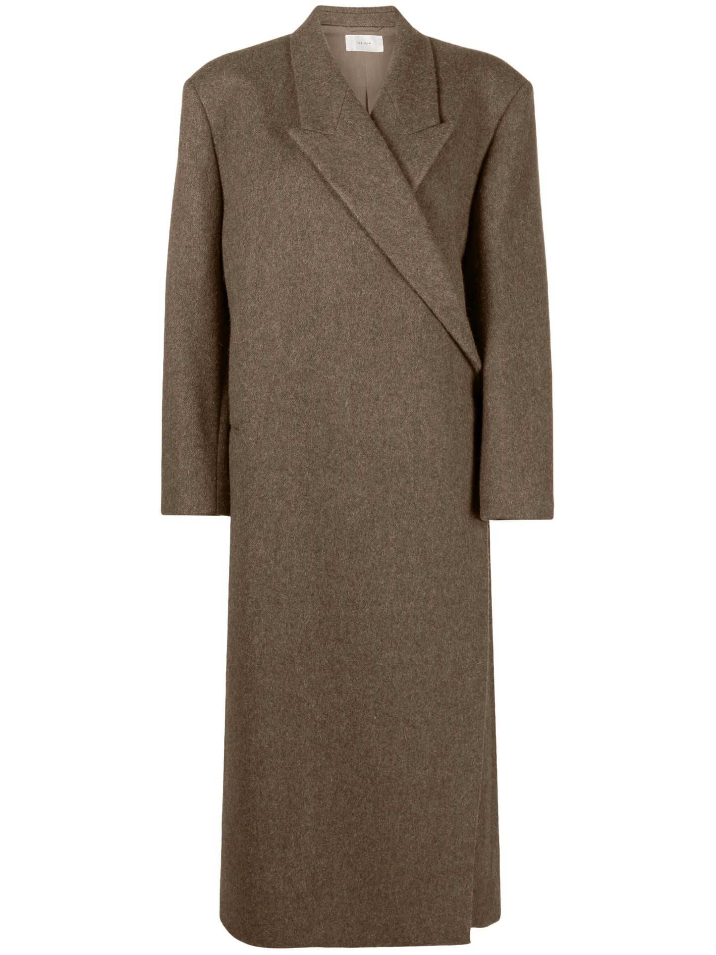 peak-lapels wool coat