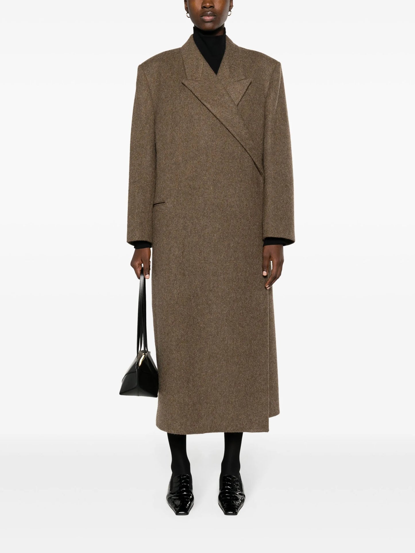 peak-lapels wool coat
