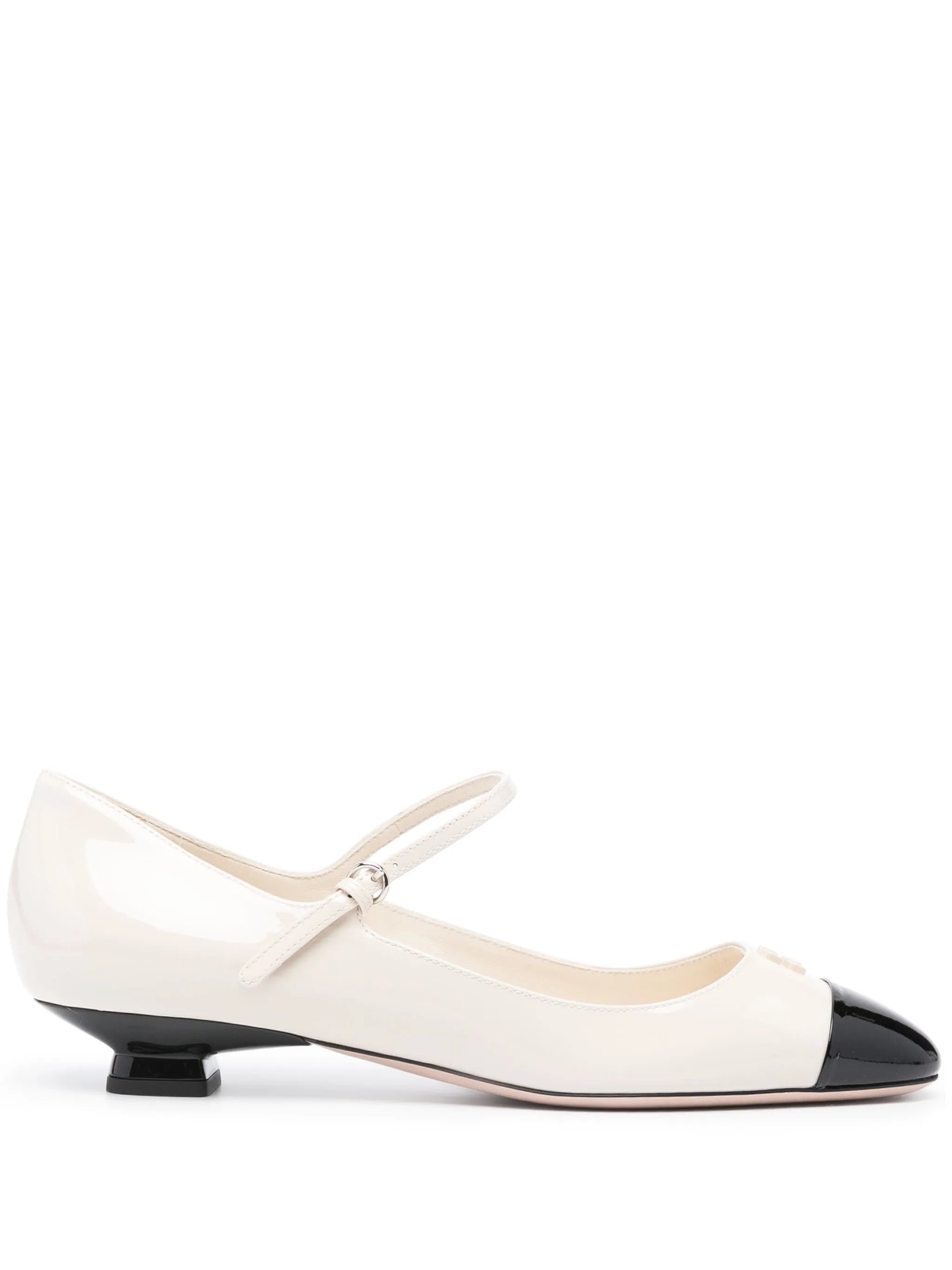 40mm patent-leather ballerina shoes