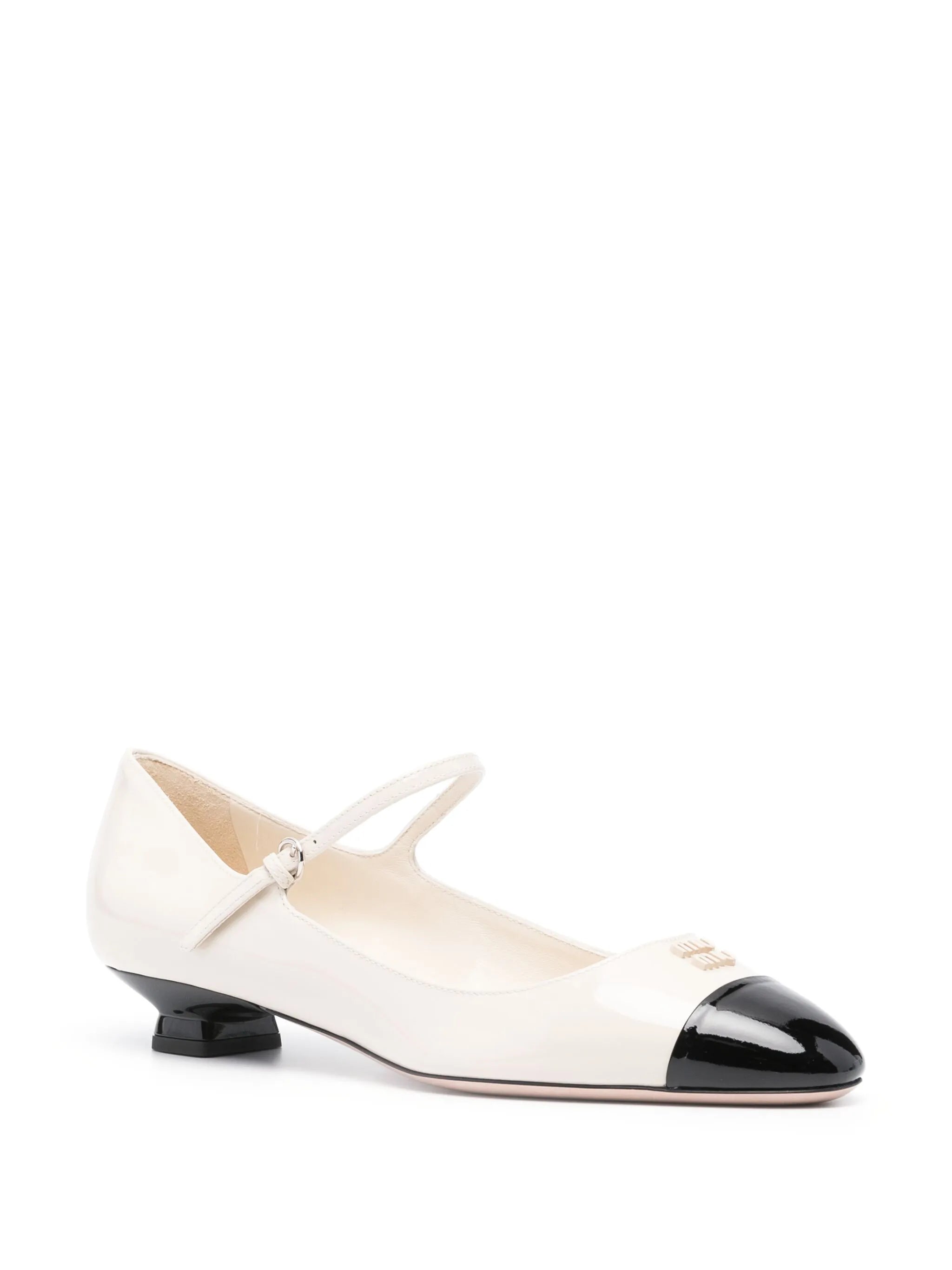 40mm patent-leather ballerina shoes