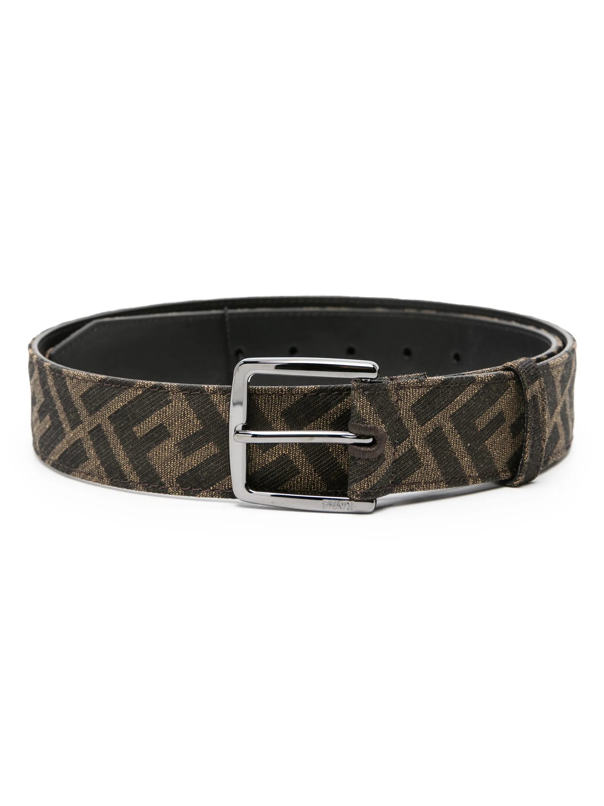 FF-pattern leather belt