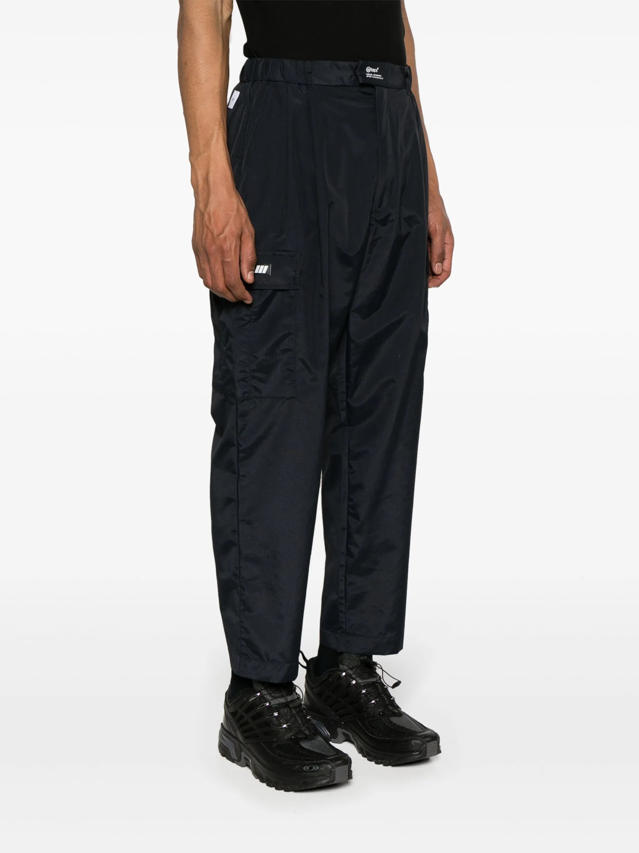 tapered-leg ripstop trousers