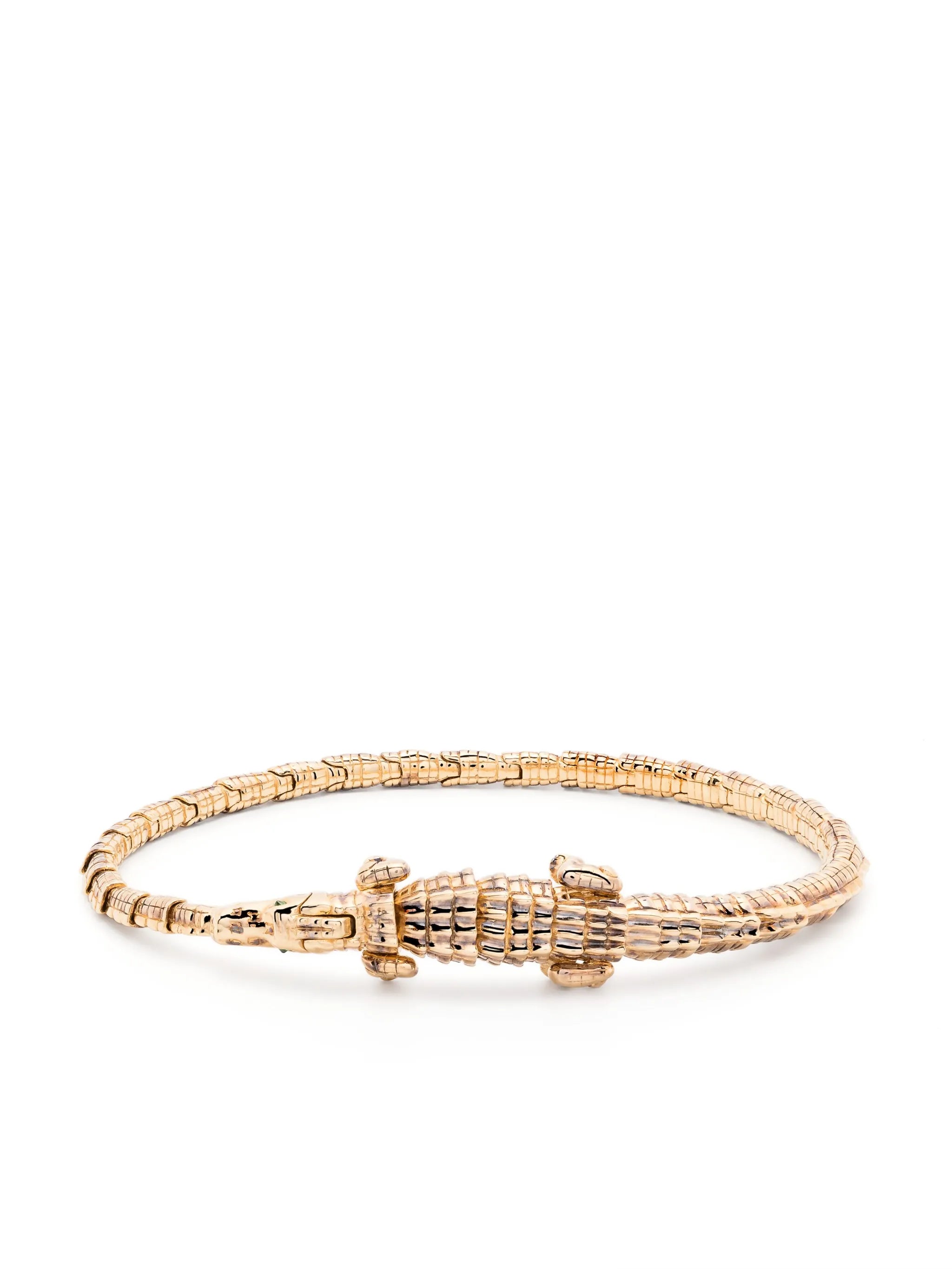 18kt yellow gold Alligator Wrap tsavorite bracelet