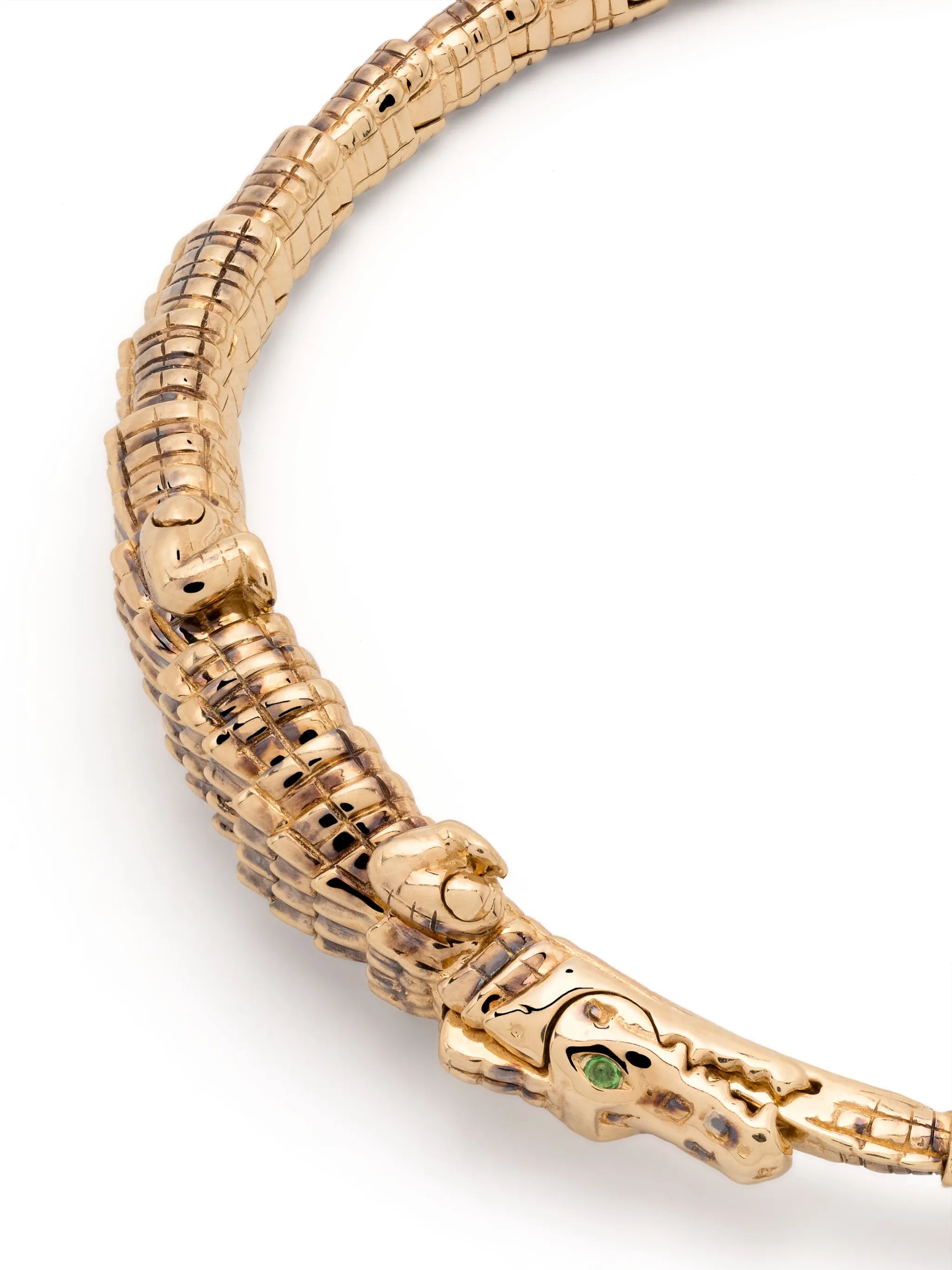 18kt yellow gold Alligator Wrap tsavorite bracelet