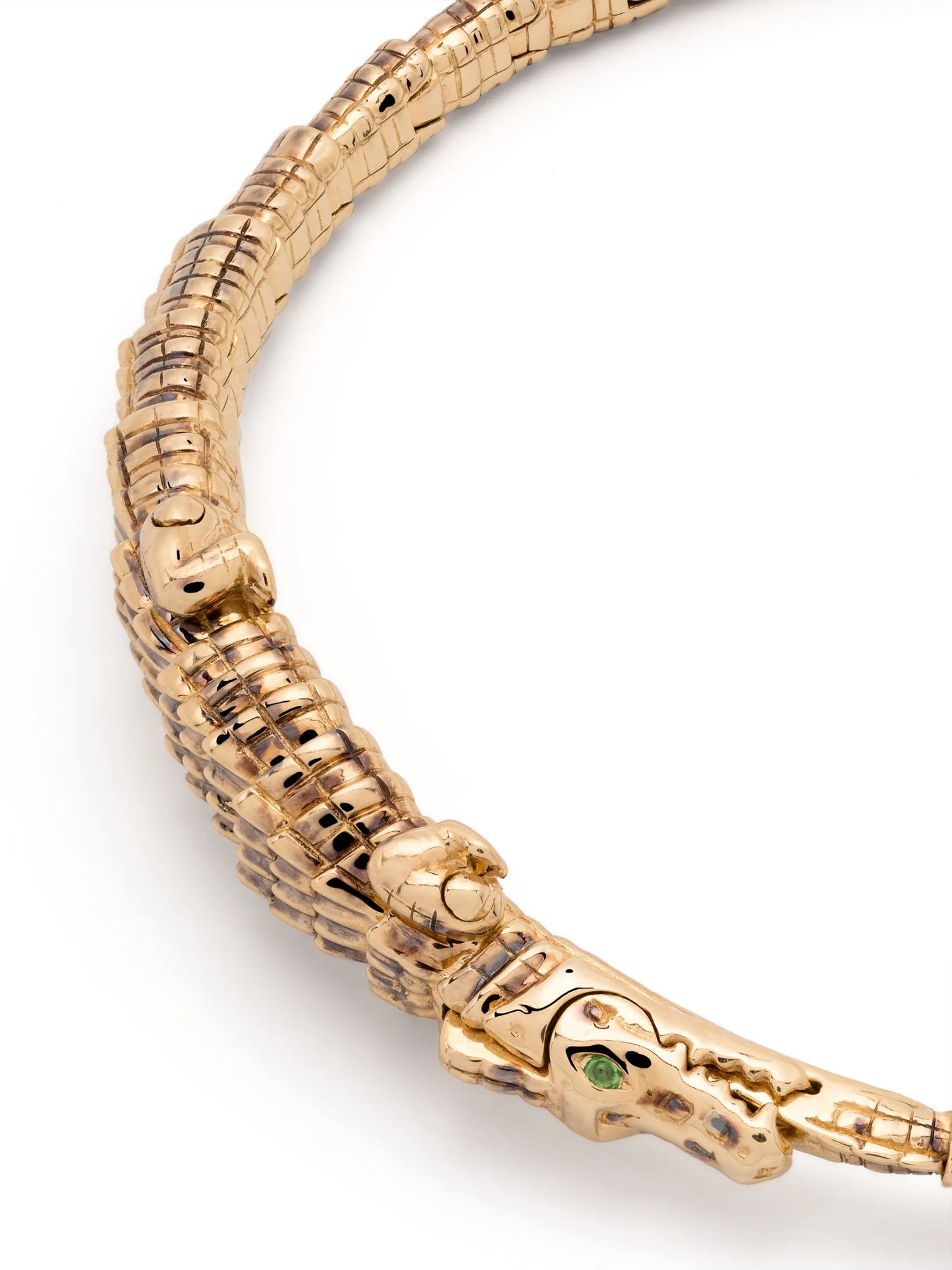 18kt yellow gold Alligator Wrap tsavorite bracelet