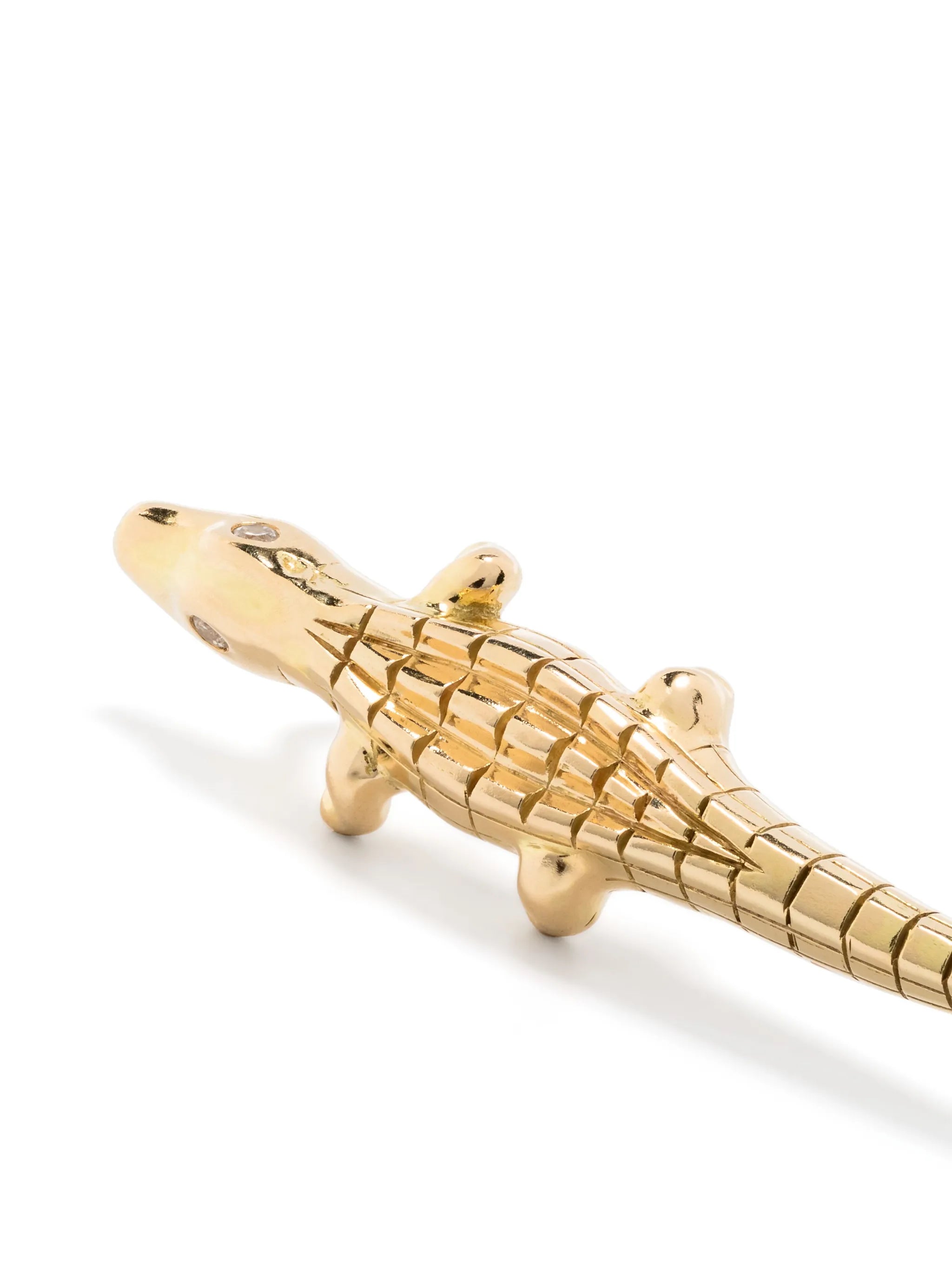 18kt yellow gold Alligator Ear Climber diamond single earring