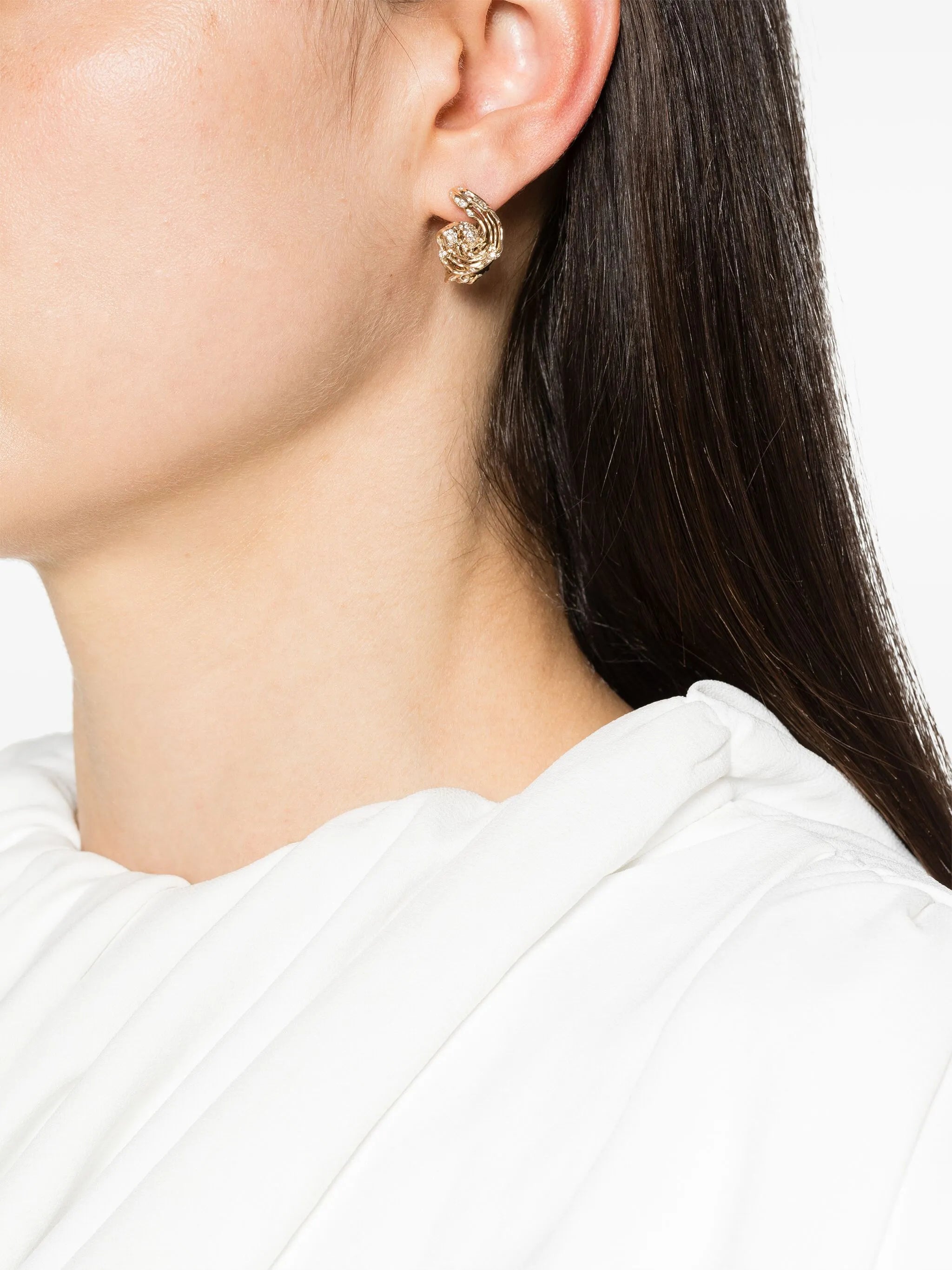 18kt yellow gold Wave Twist earrings