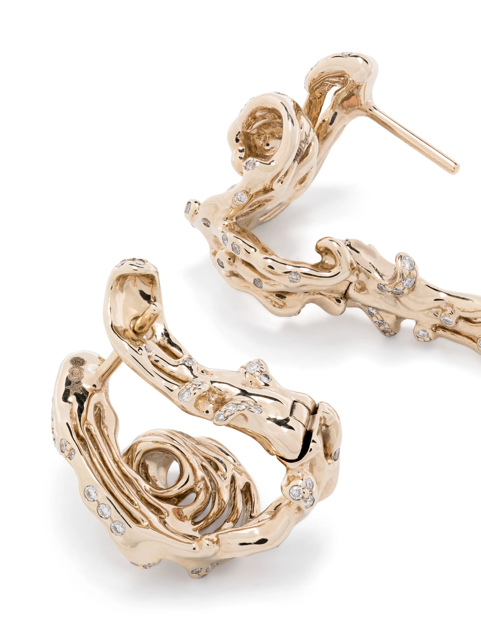 18kt yellow gold Wave Twist earrings
