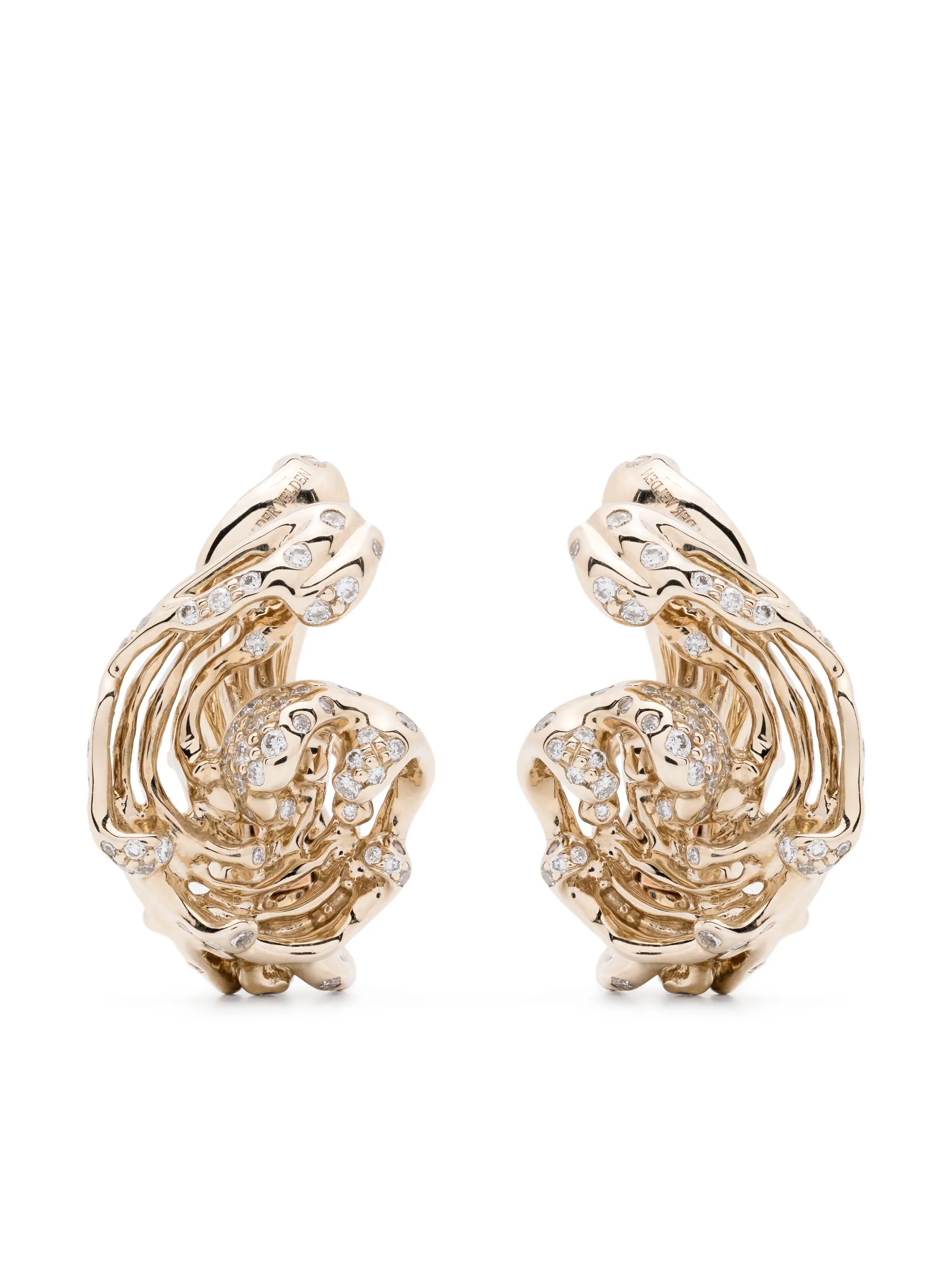 18kt yellow gold Wave Twist earrings