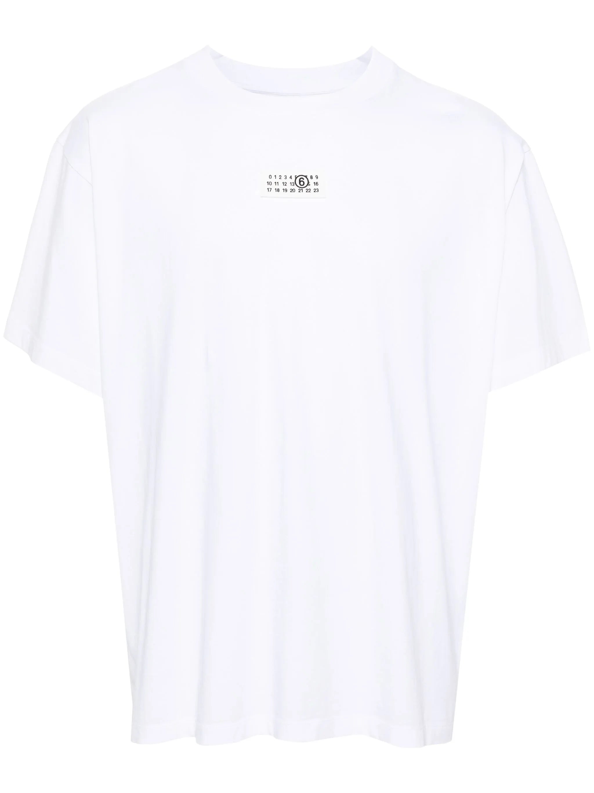 numbers motif-patch cotton T-shirt
