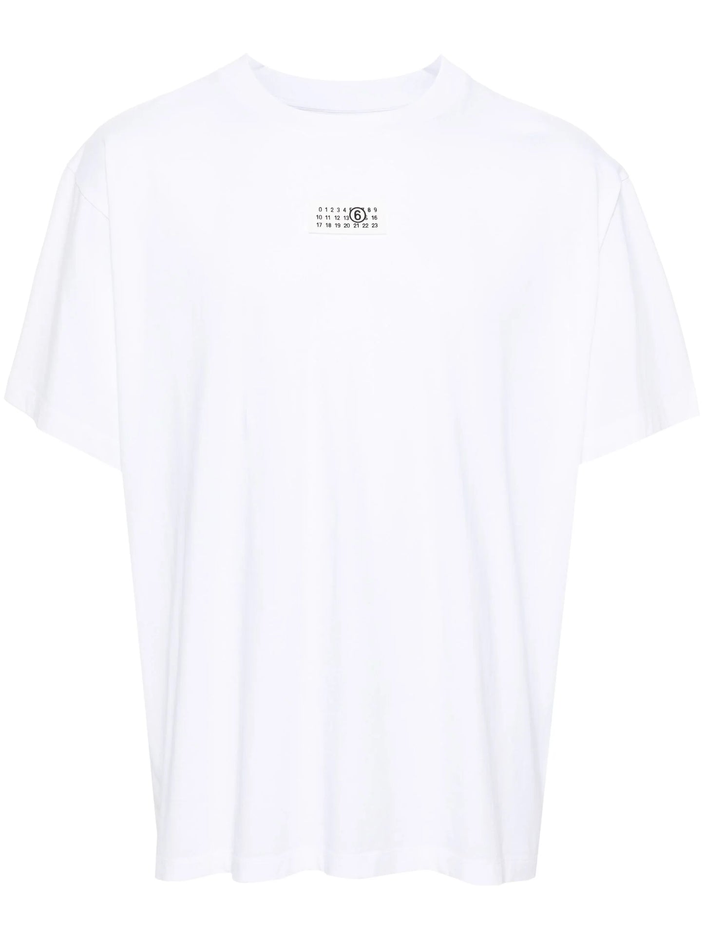 numbers motif-patch cotton T-shirt