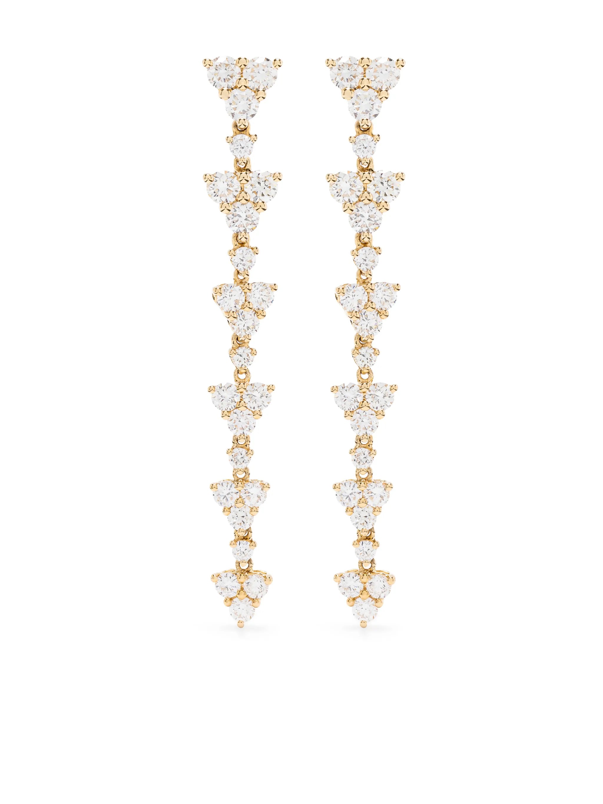 18k yellow gold Eternity diamond short drop earrings