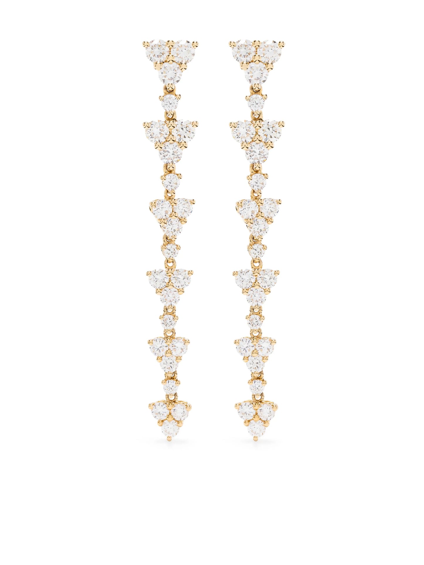 18k yellow gold Eternity diamond short drop earrings