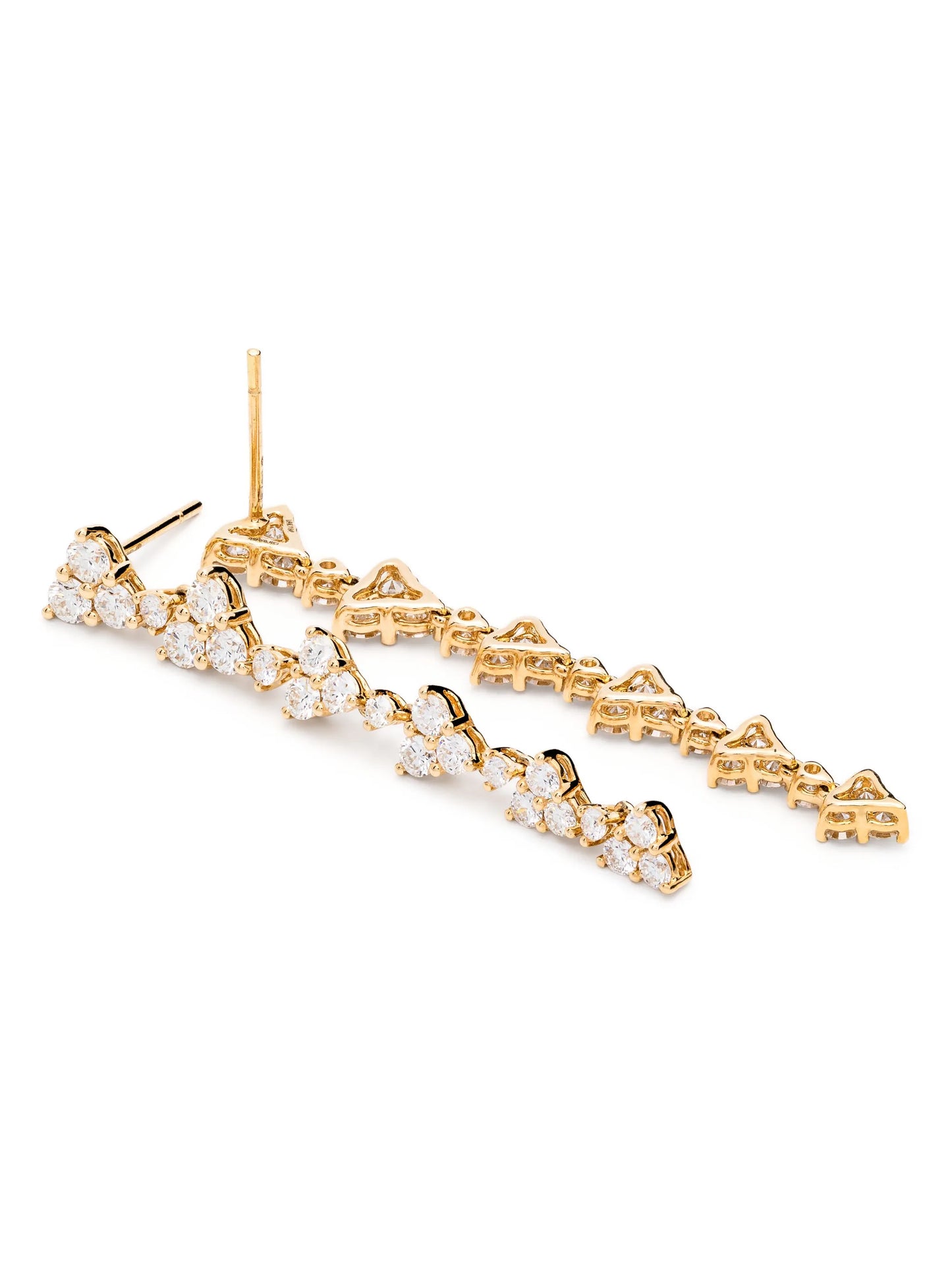 18k yellow gold Eternity diamond short drop earrings