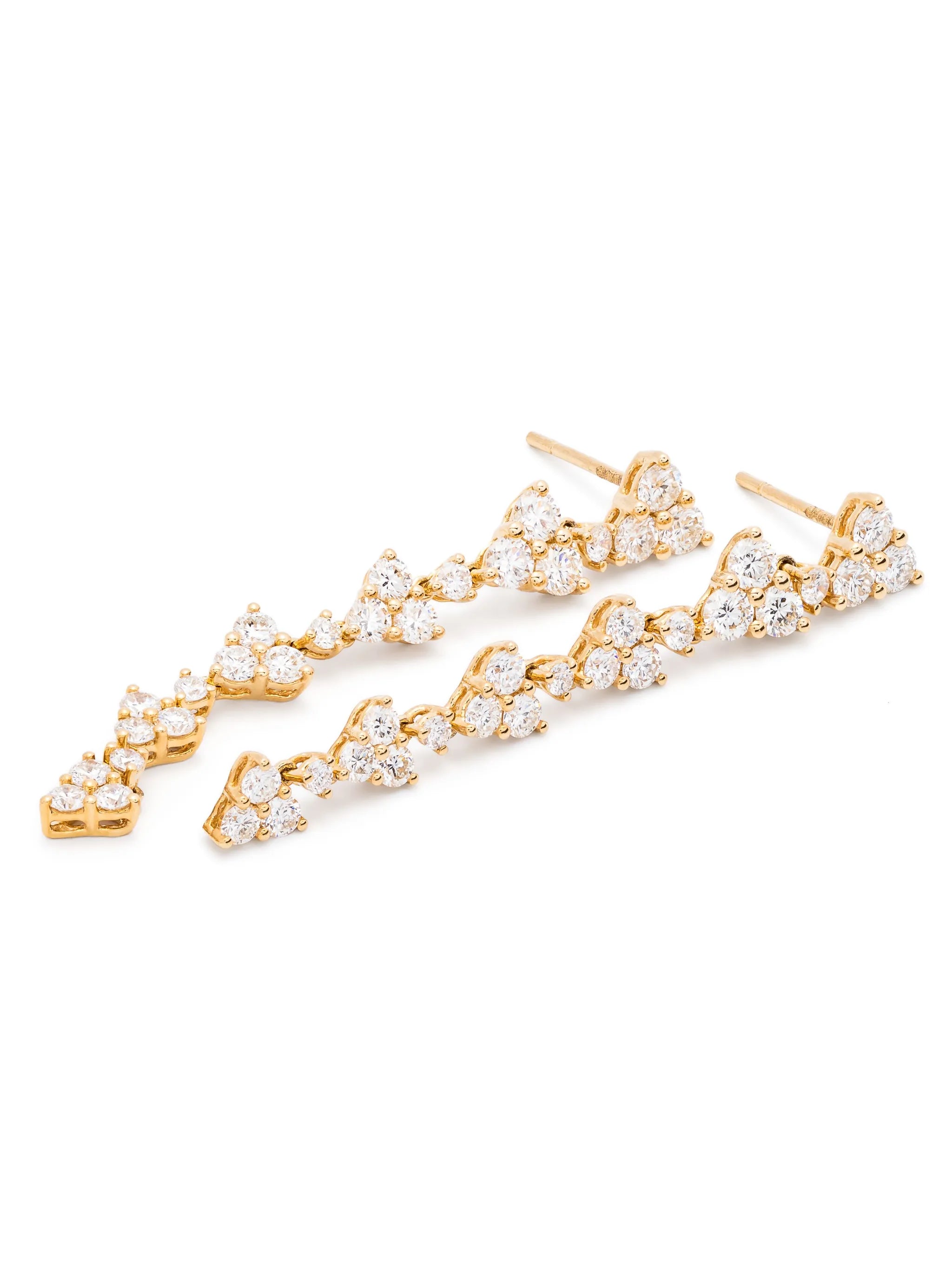 18k yellow gold Eternity diamond short drop earrings