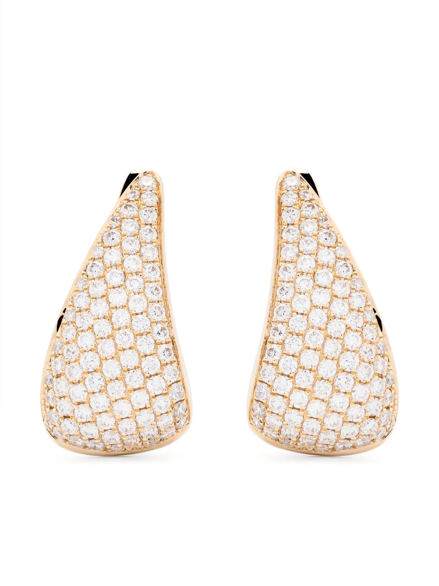 18kt yellow gold Claw diamond earrings