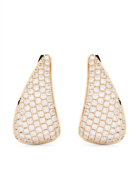 18kt yellow gold Claw diamond earrings