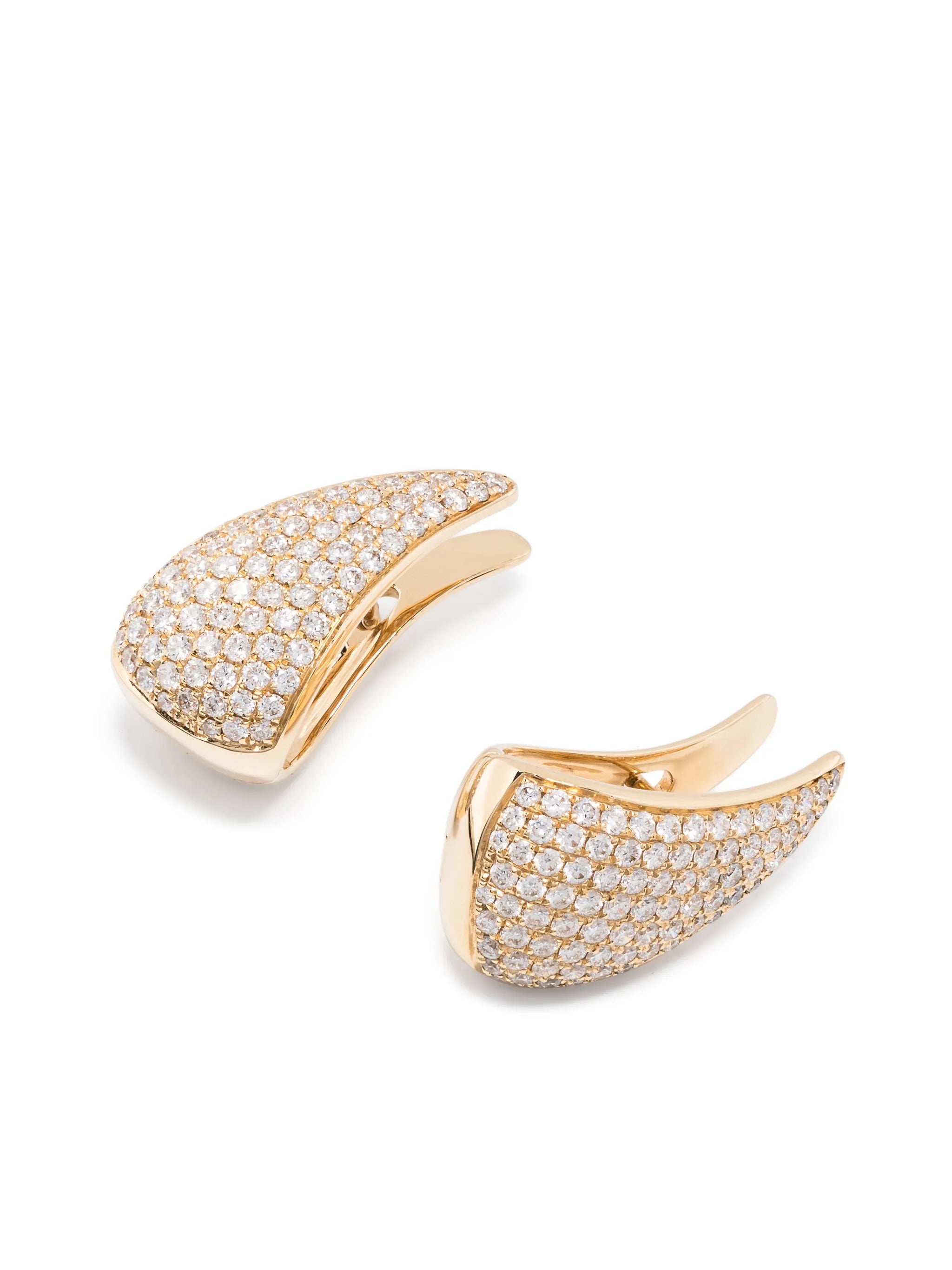 18kt yellow gold Claw diamond earrings