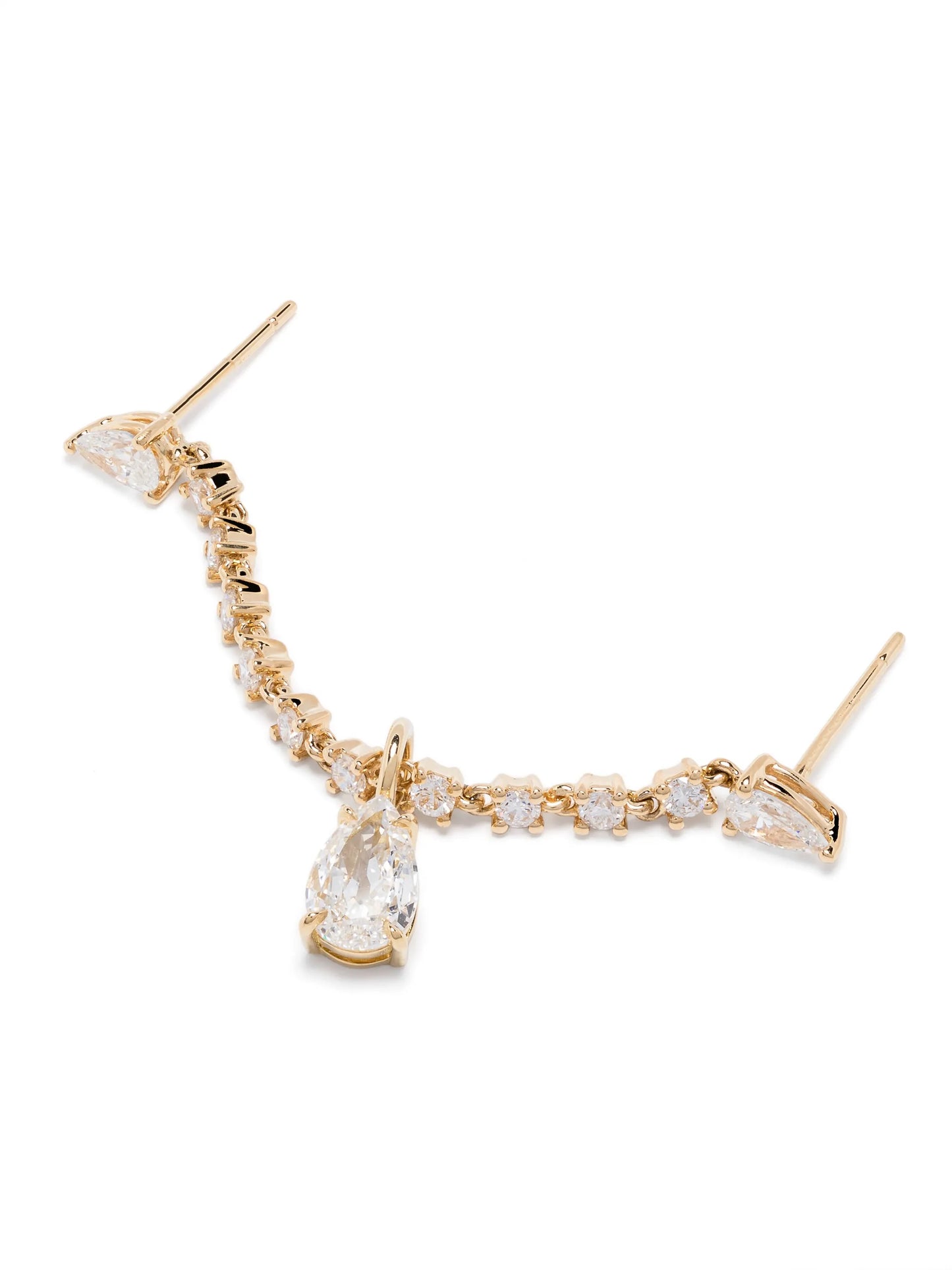 18kt yellow gold Pear diamond loop earring