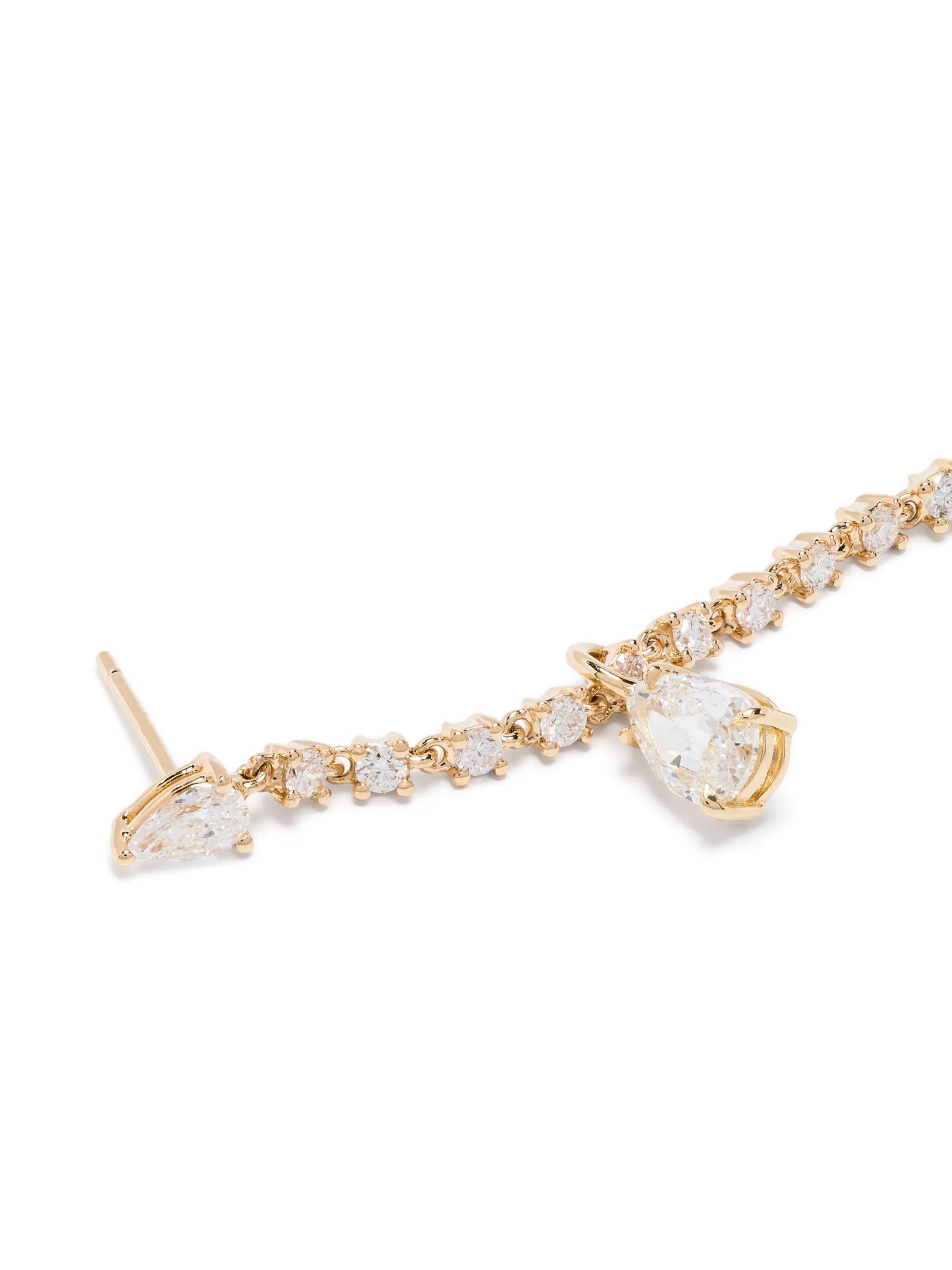 18kt yellow gold Pear diamond loop earring