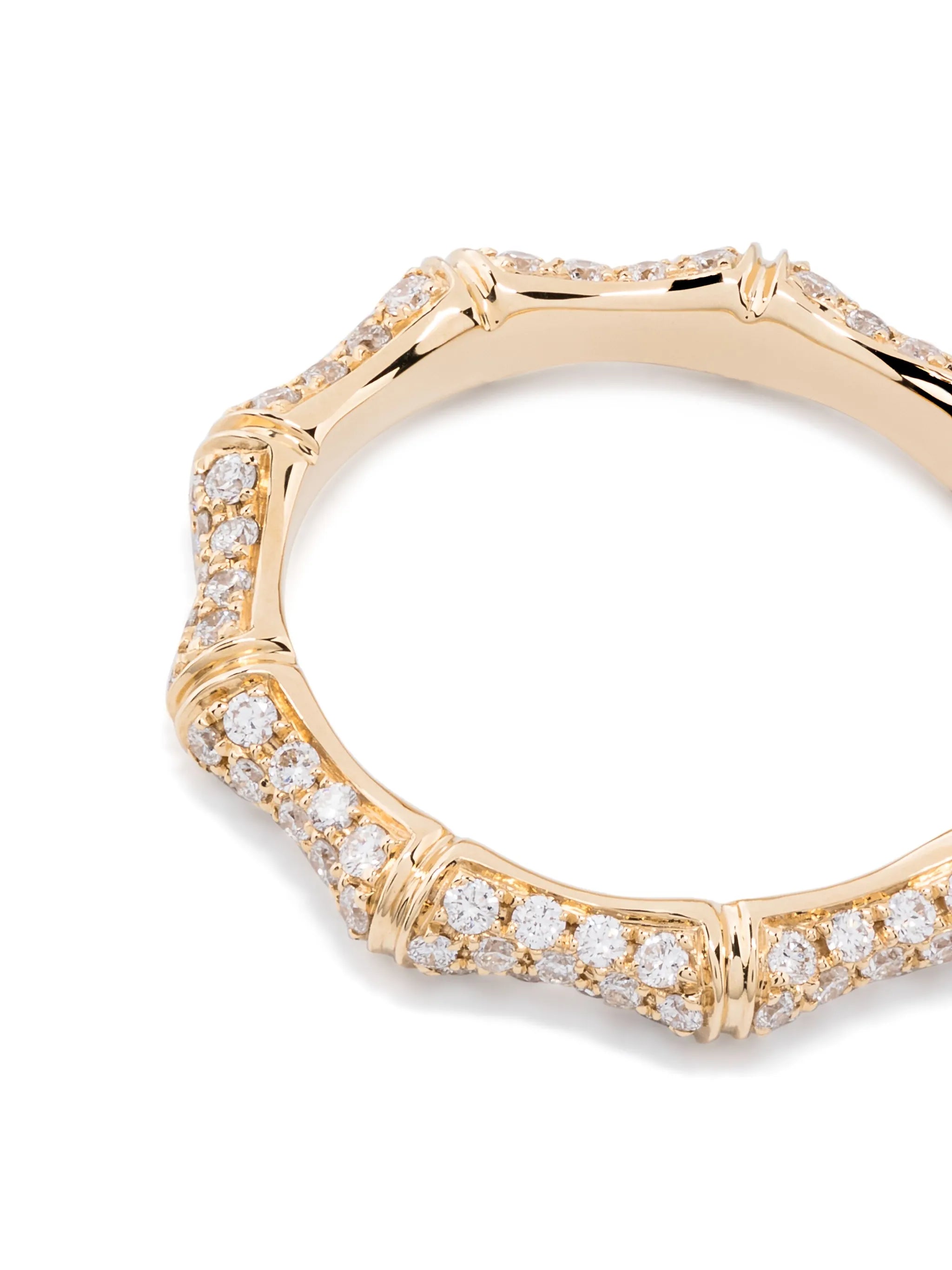 18kt yellow gold Bamboo diamond ring
