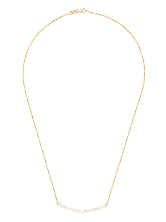 18kt yellow gold Crescent diamond necklace