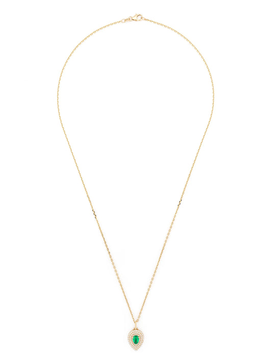18k yellow gold LouLou emerald and diamond locket necklace
