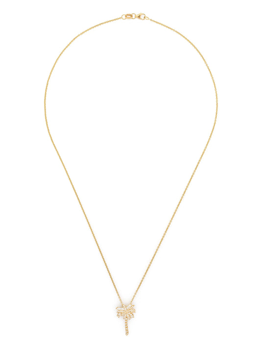 18kt yellow gold Palm Tree diamond necklace
