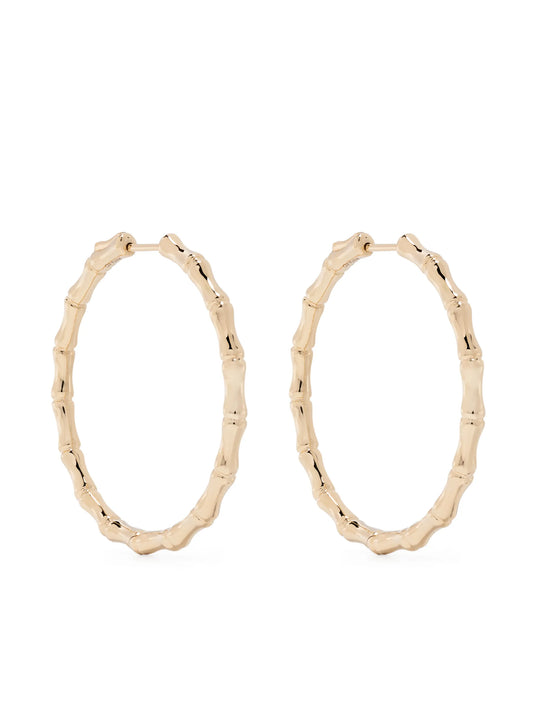 18kt yellow gold Bamboo hoop earrings