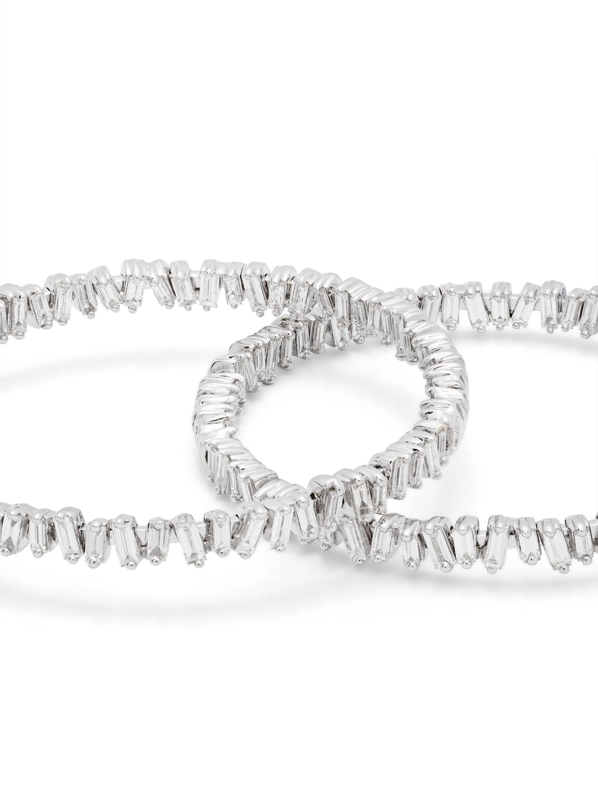 18kt gold Fireworks diamond hoop earrings