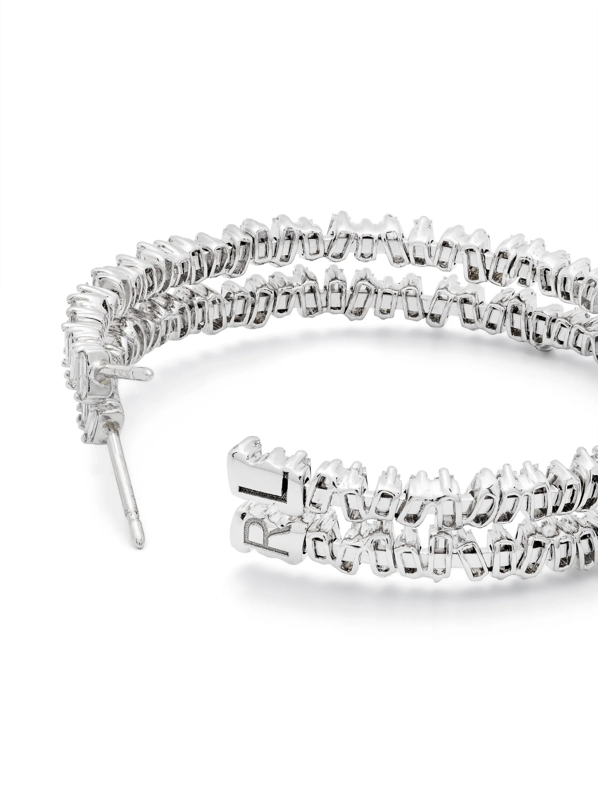 18kt gold Fireworks diamond hoop earrings
