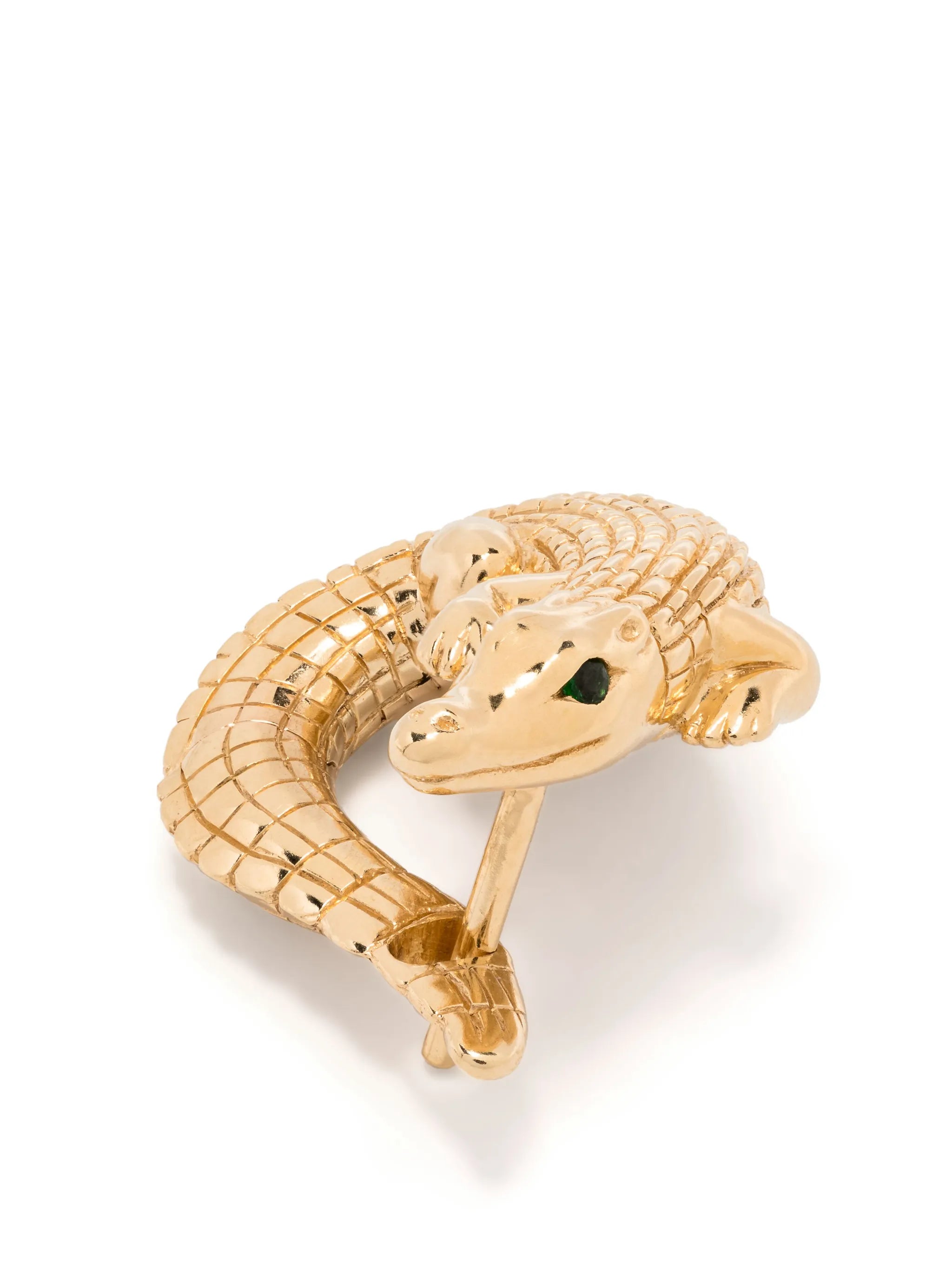 18kt yellow gold Alligator Twist tsavorite single earring