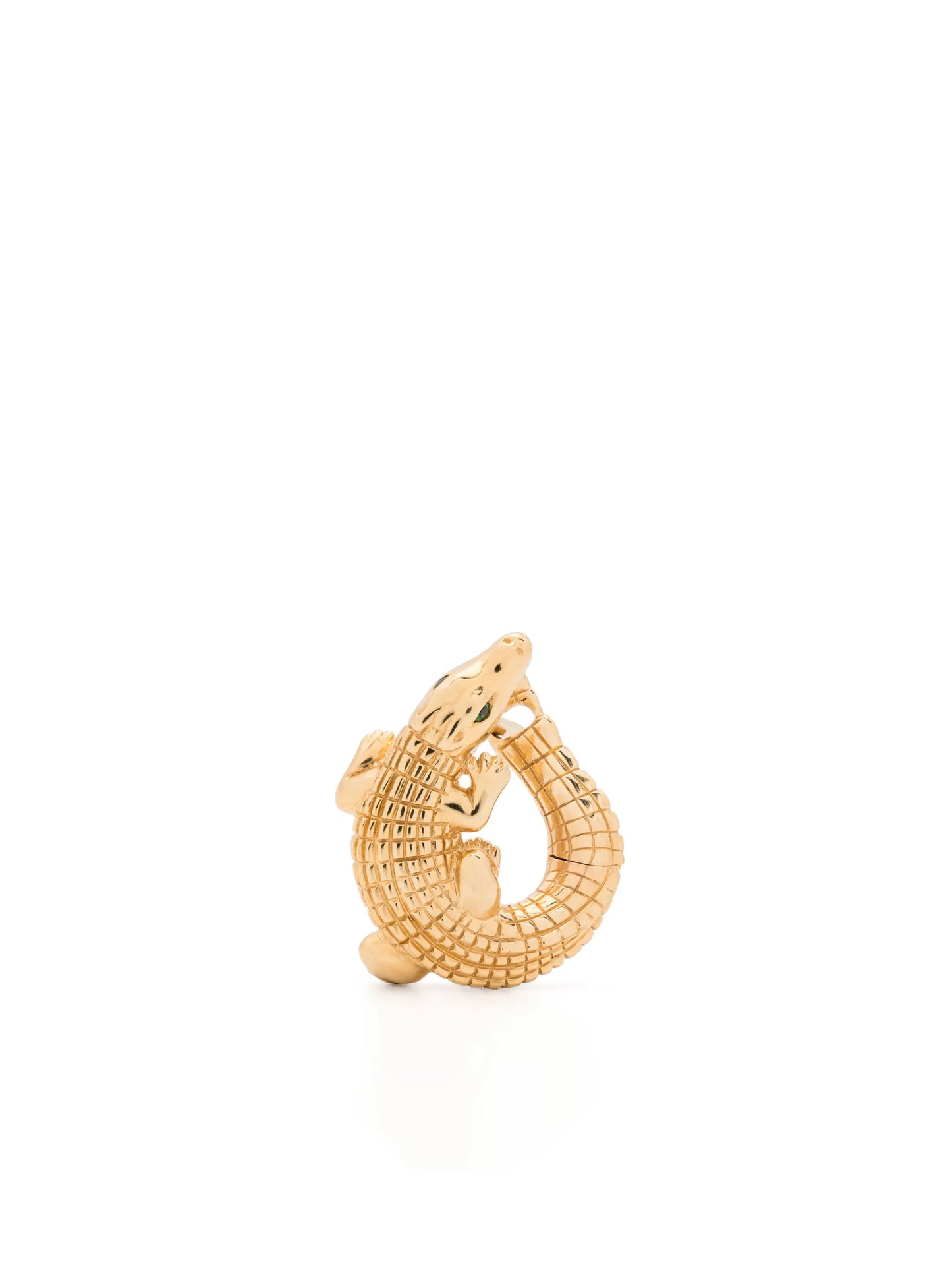 18kt yellow gold Alligator Twist tsavorite single earring
