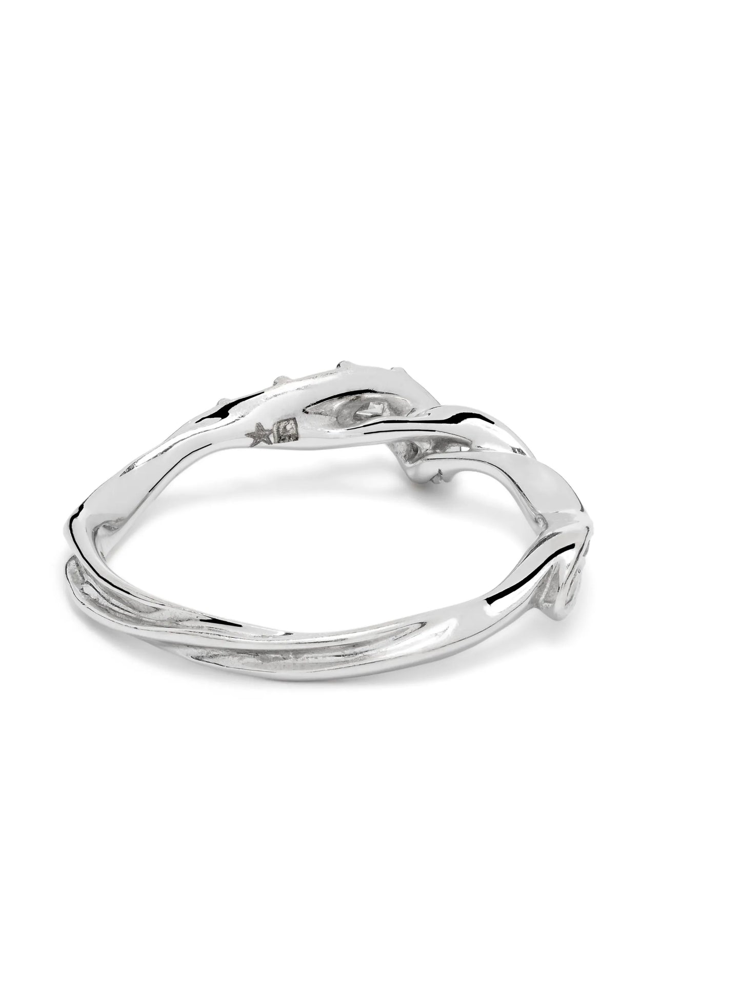 18kt white gold Swirl diamond stackable ring