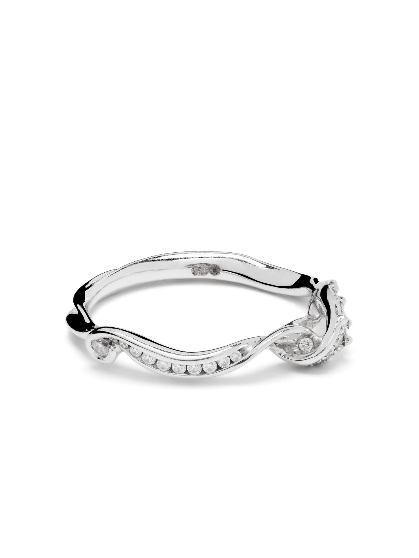 18kt white gold Swirl diamond stackable ring