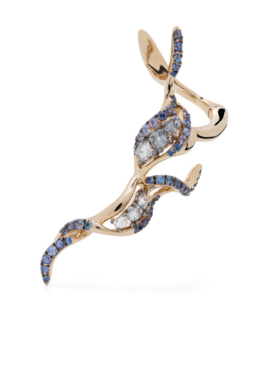 18kt white gold Puff multi-stone ear climber