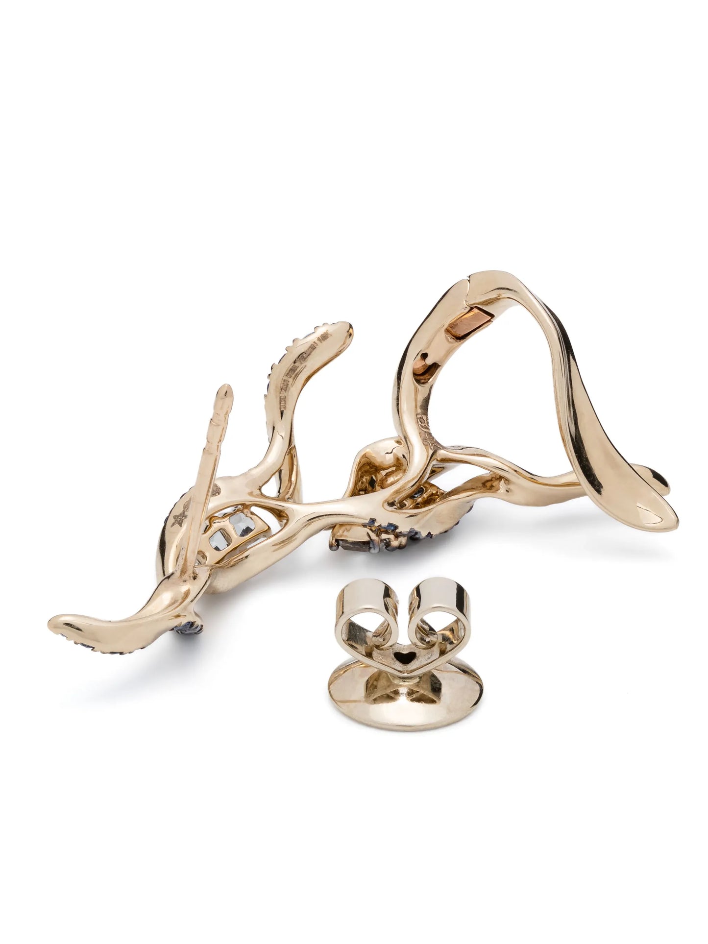 18kt white gold Puff multi-stone ear climber