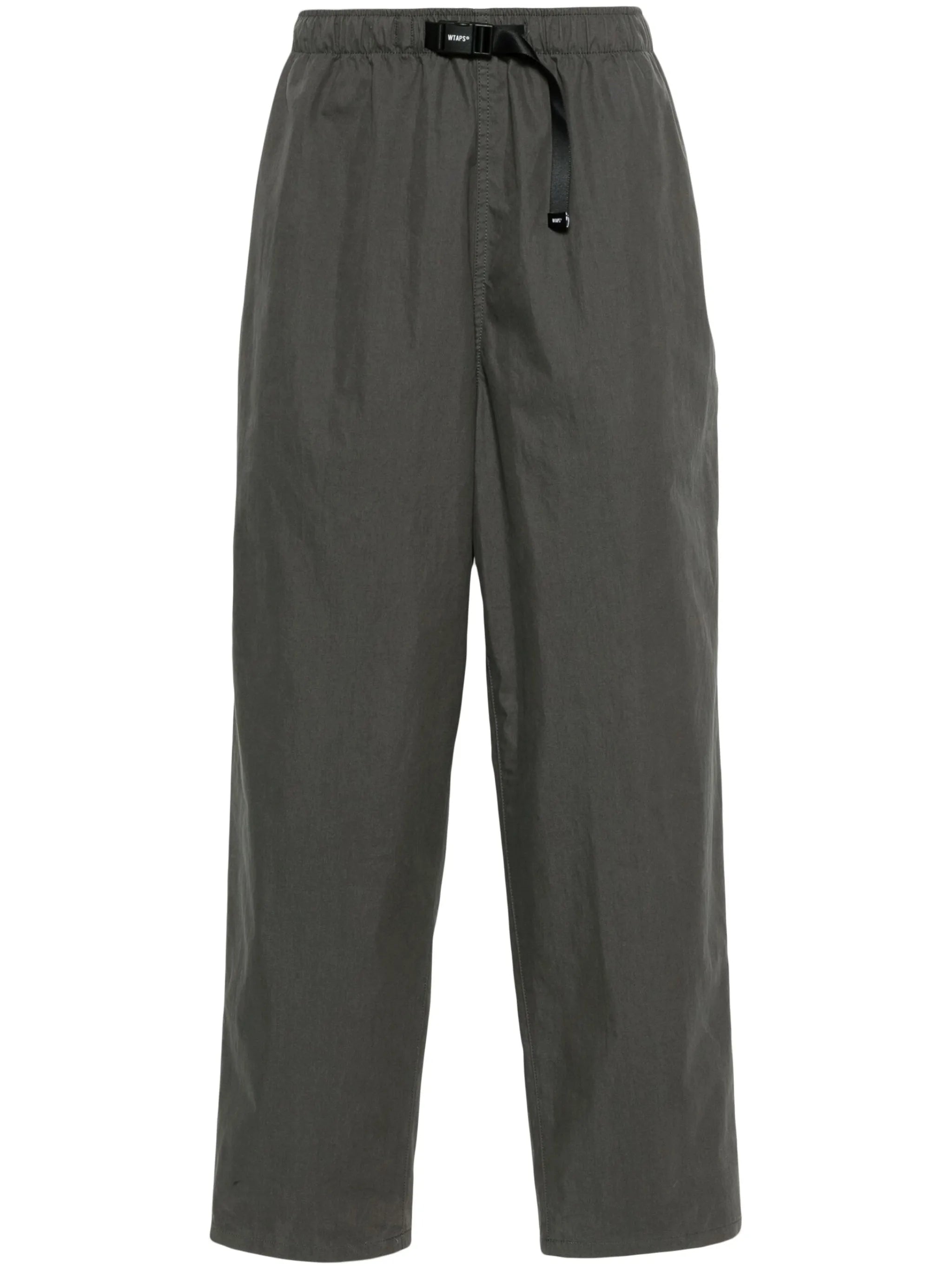 logo-buckle wide-leg trousers