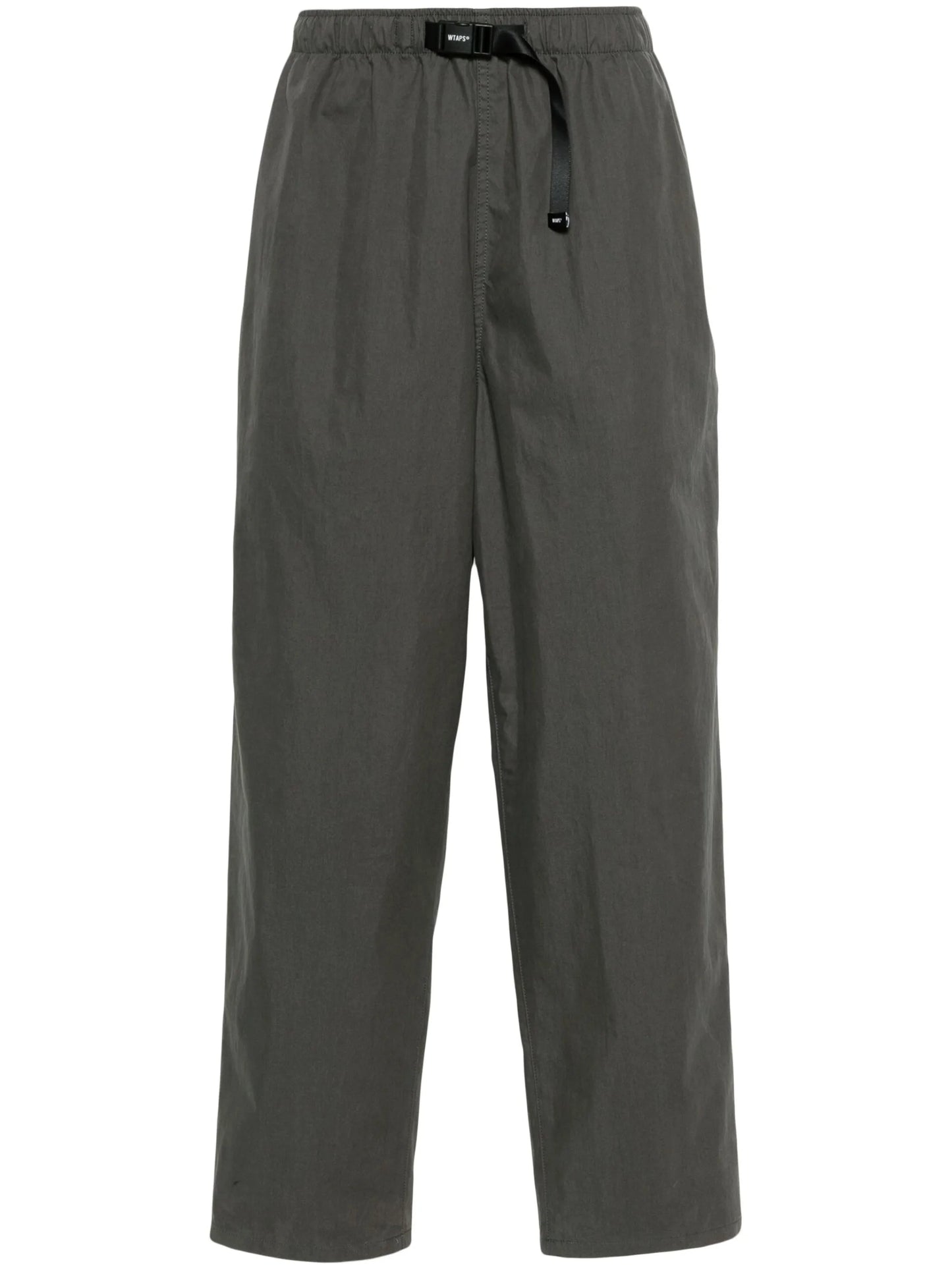 logo-buckle wide-leg trousers
