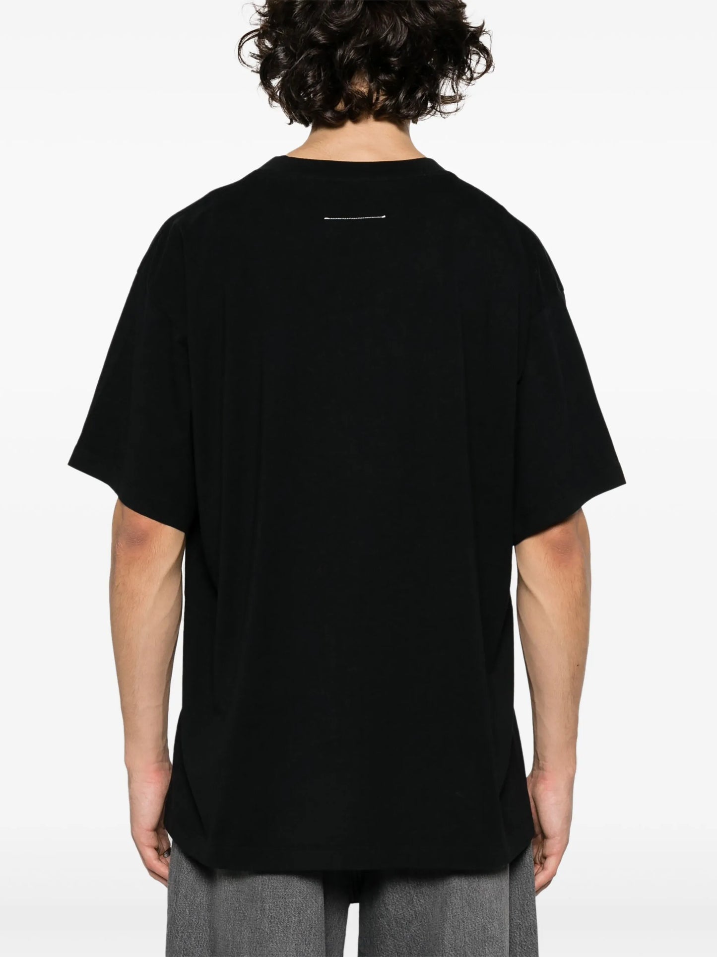 numbers motif-patch cotton T-shirt