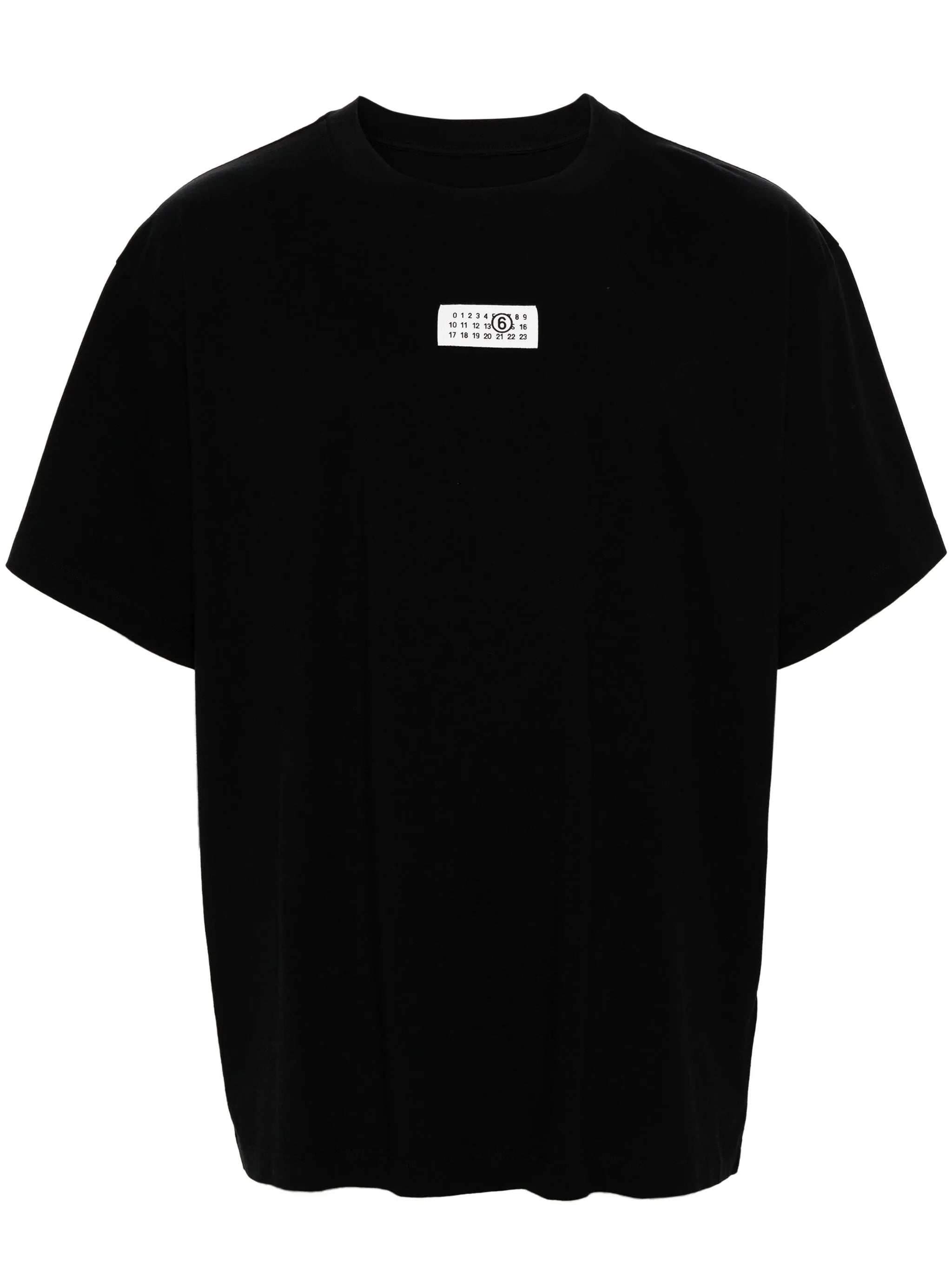 numbers motif-patch cotton T-shirt