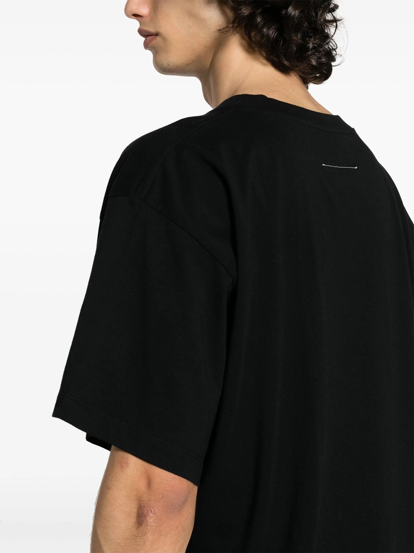 numbers motif-patch cotton T-shirt