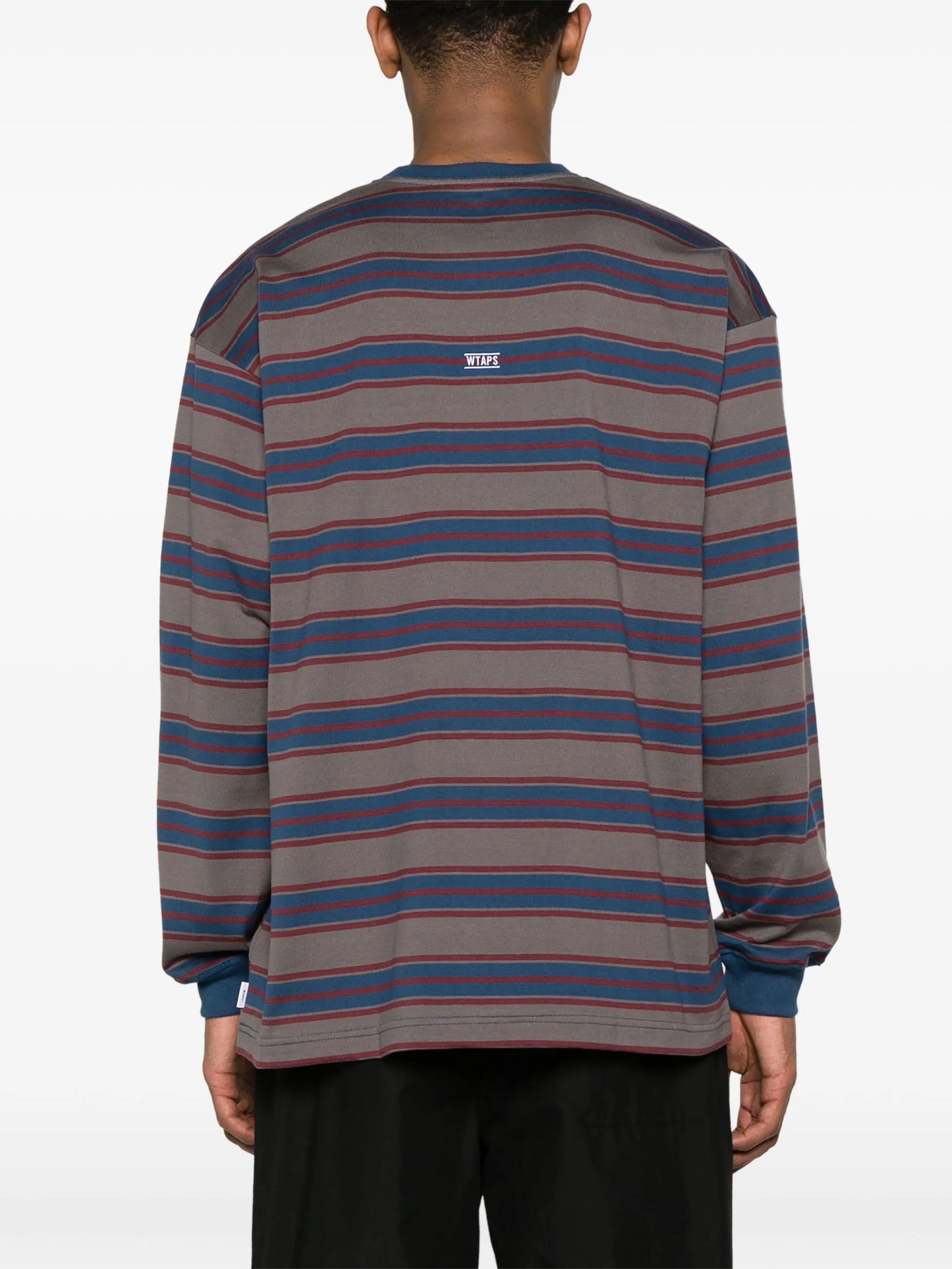 logo-embroidered striped T-shirt