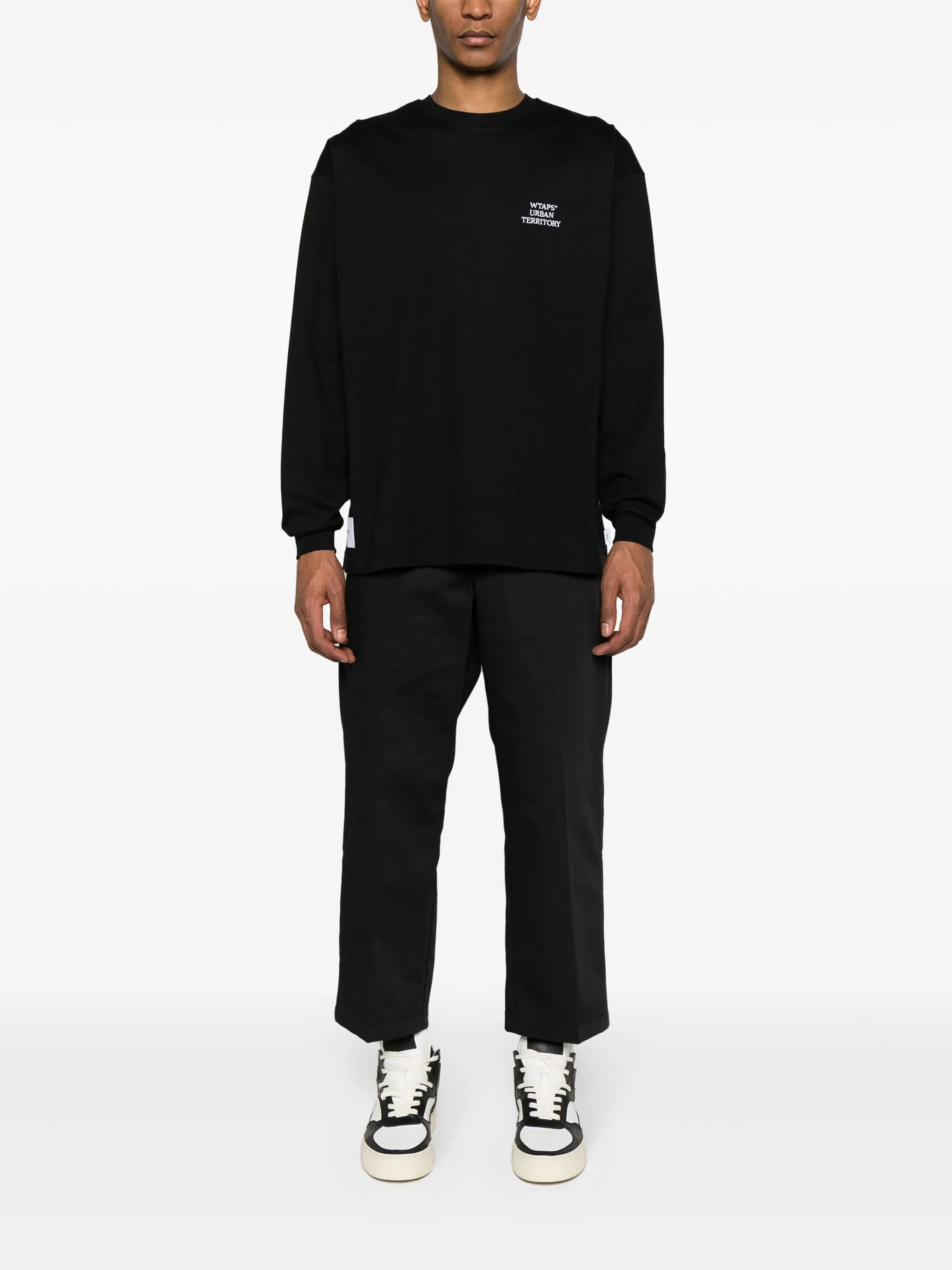 logo-embroidered long-sleeve T-shirt